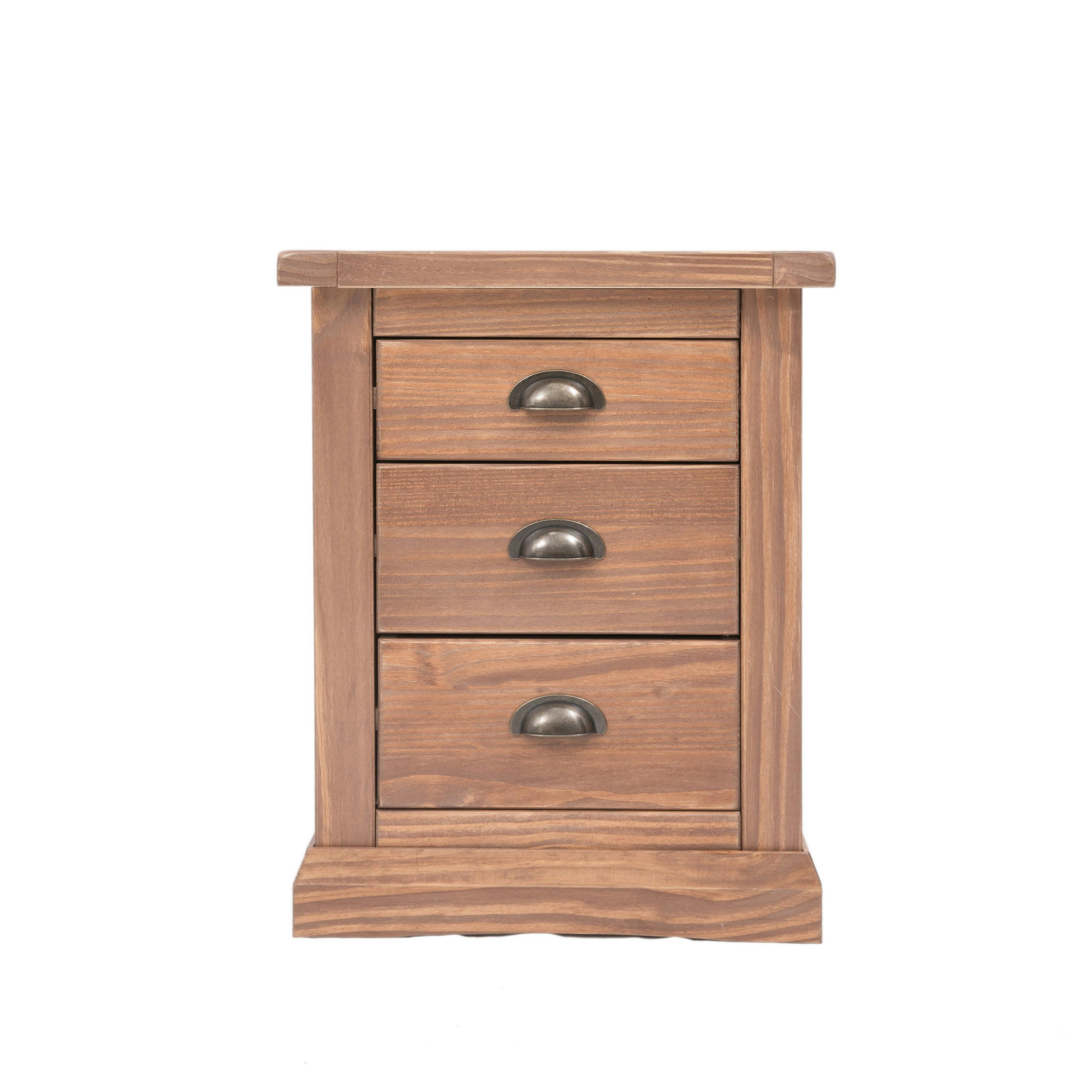 Cabinet Bits Light/Brown Tirolo 3 Drawer Bedside Table