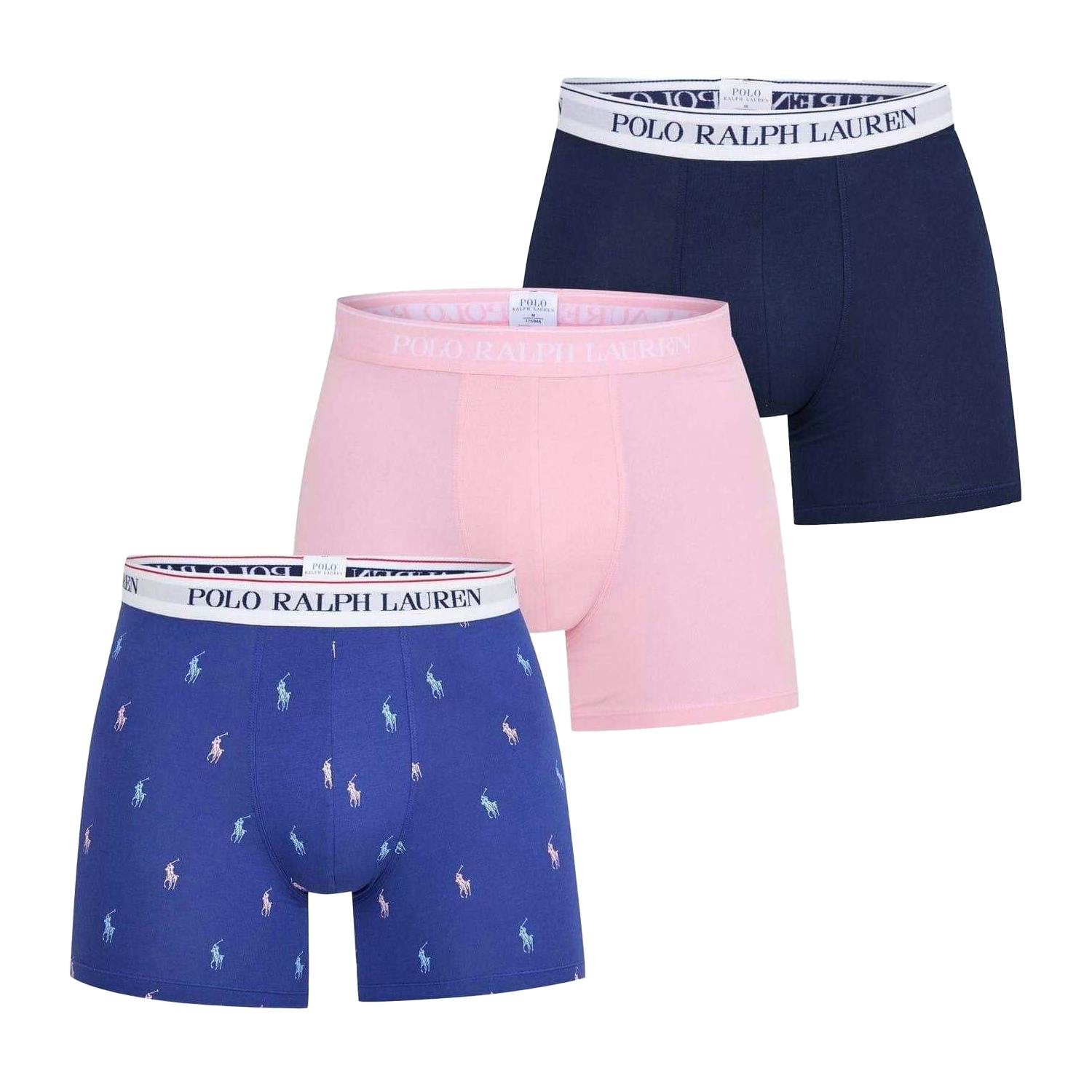 Ralph Lauren Men's Blue/Red/Black Boxer Shorts (Pack Of 3) - Navy - Xl - Navy - 100% Mixed