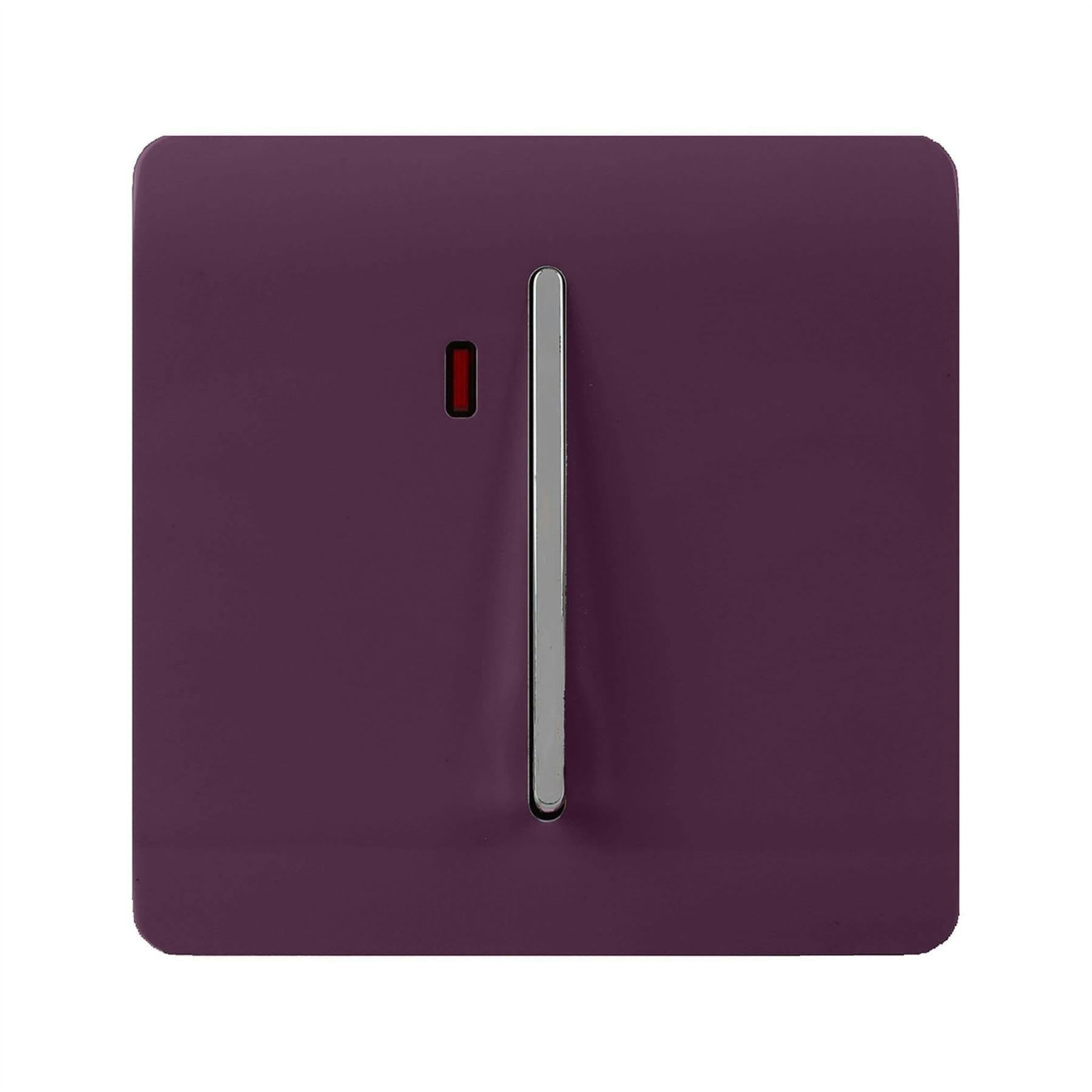 Trendi Switch 1 Gang 45Amp Plum Purple Cooker Switch With Neon - Image 8