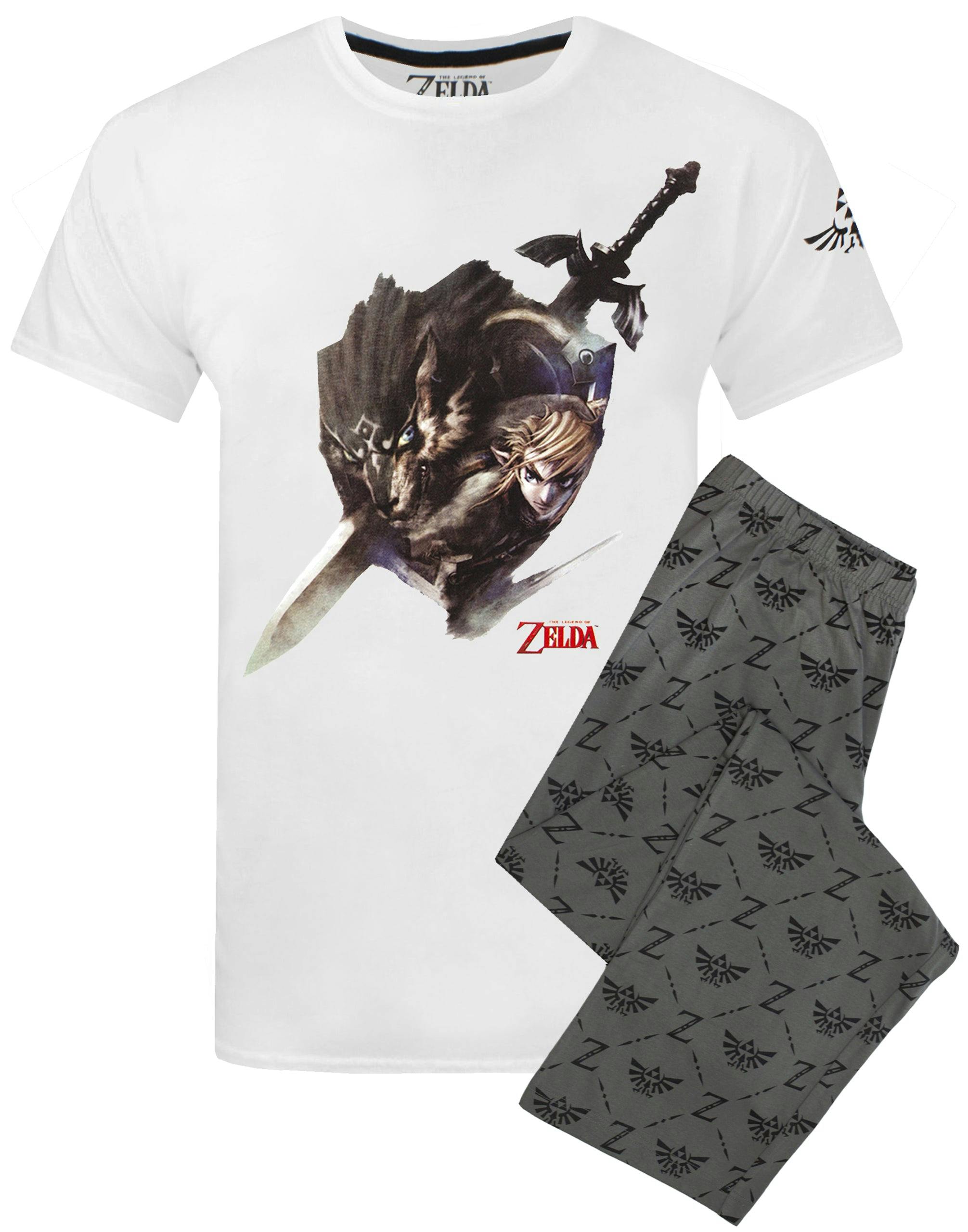 Vanilla Underground Men's White Nintendo Zelda Short Sleeve Long Leg Pyjama Set - Small