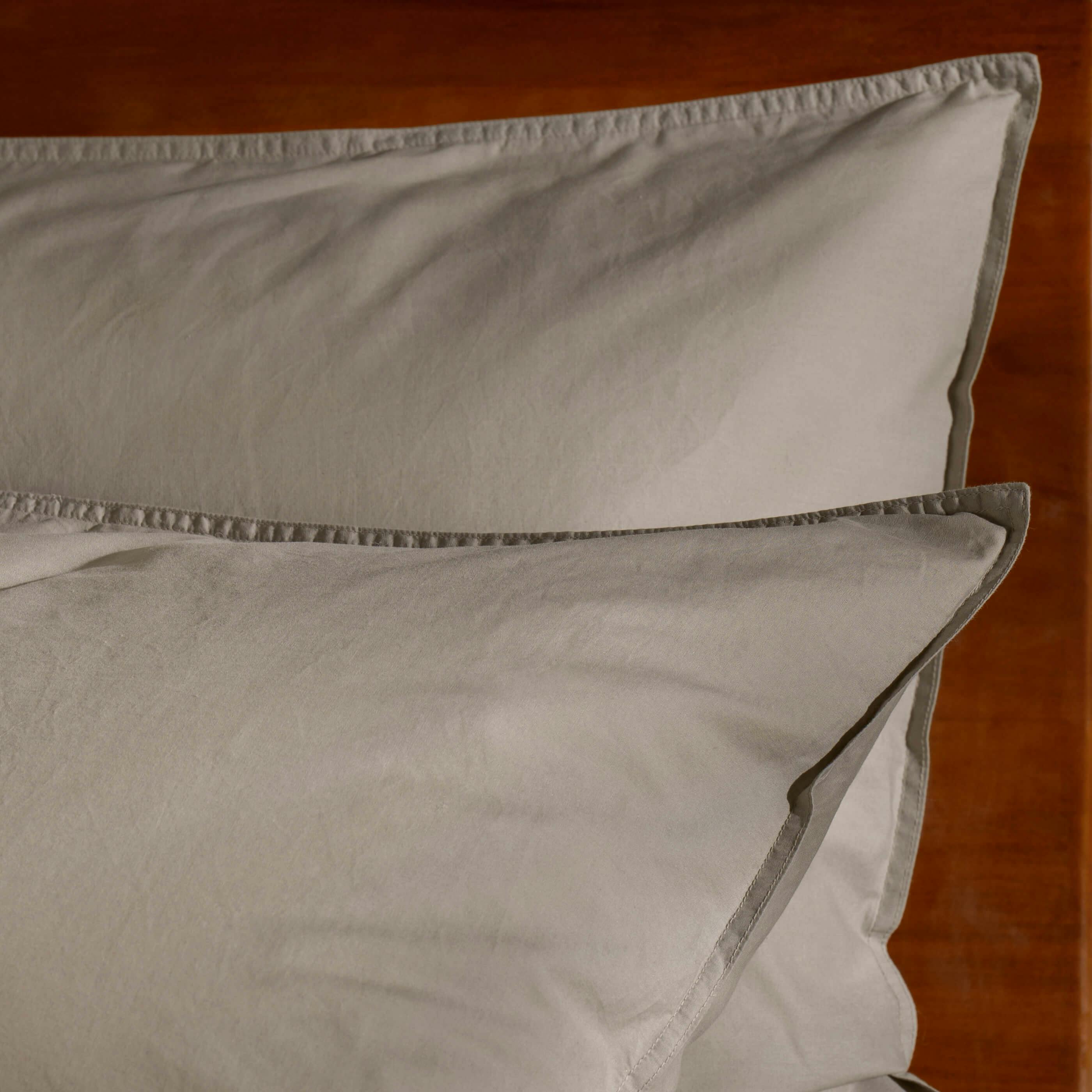 Soak&Sleep Mocha Stonewashed Cotton Pillowcases - Standard - Pair - Housewife