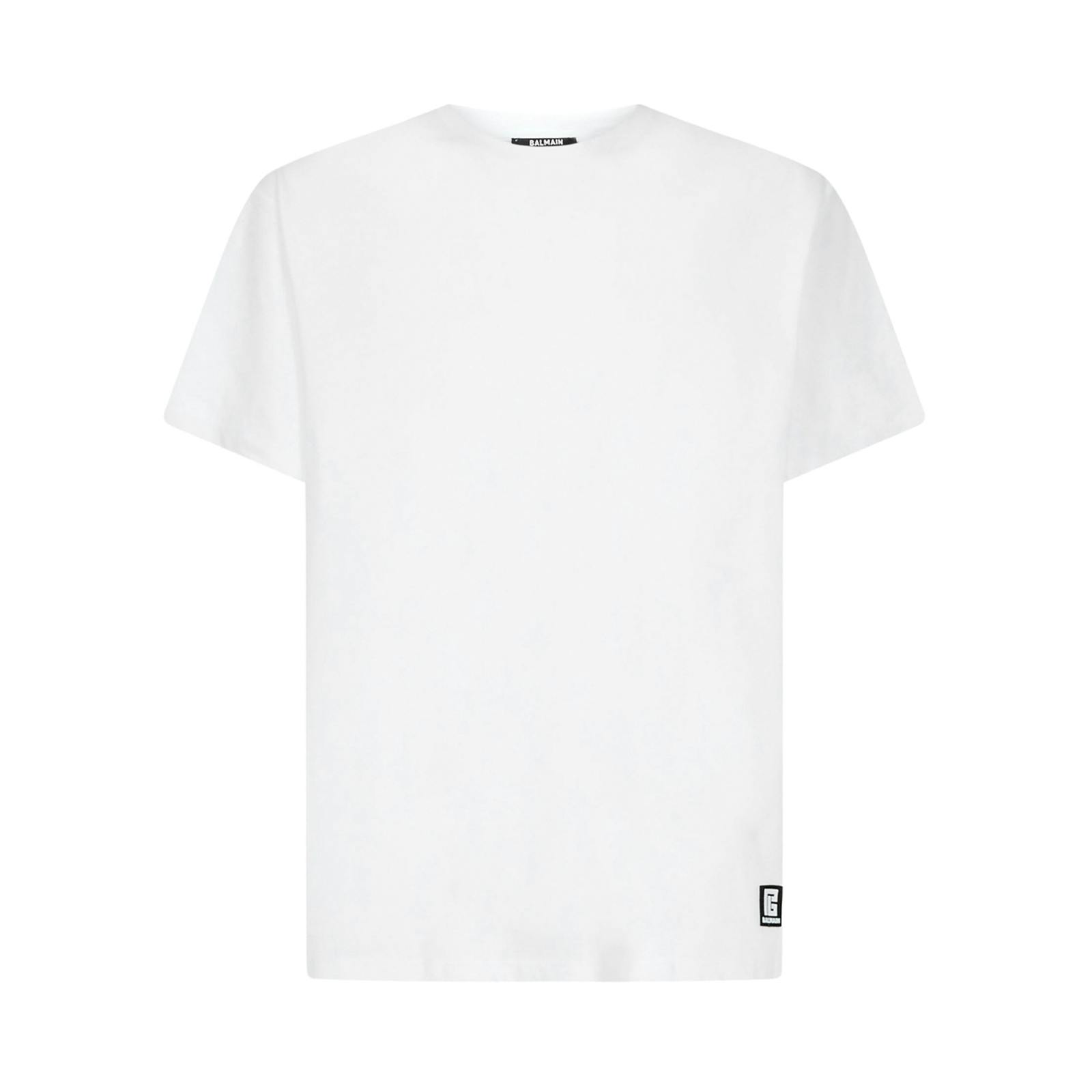 Balmain White Back Logo Printed Oversized T-Shirt In - Xs