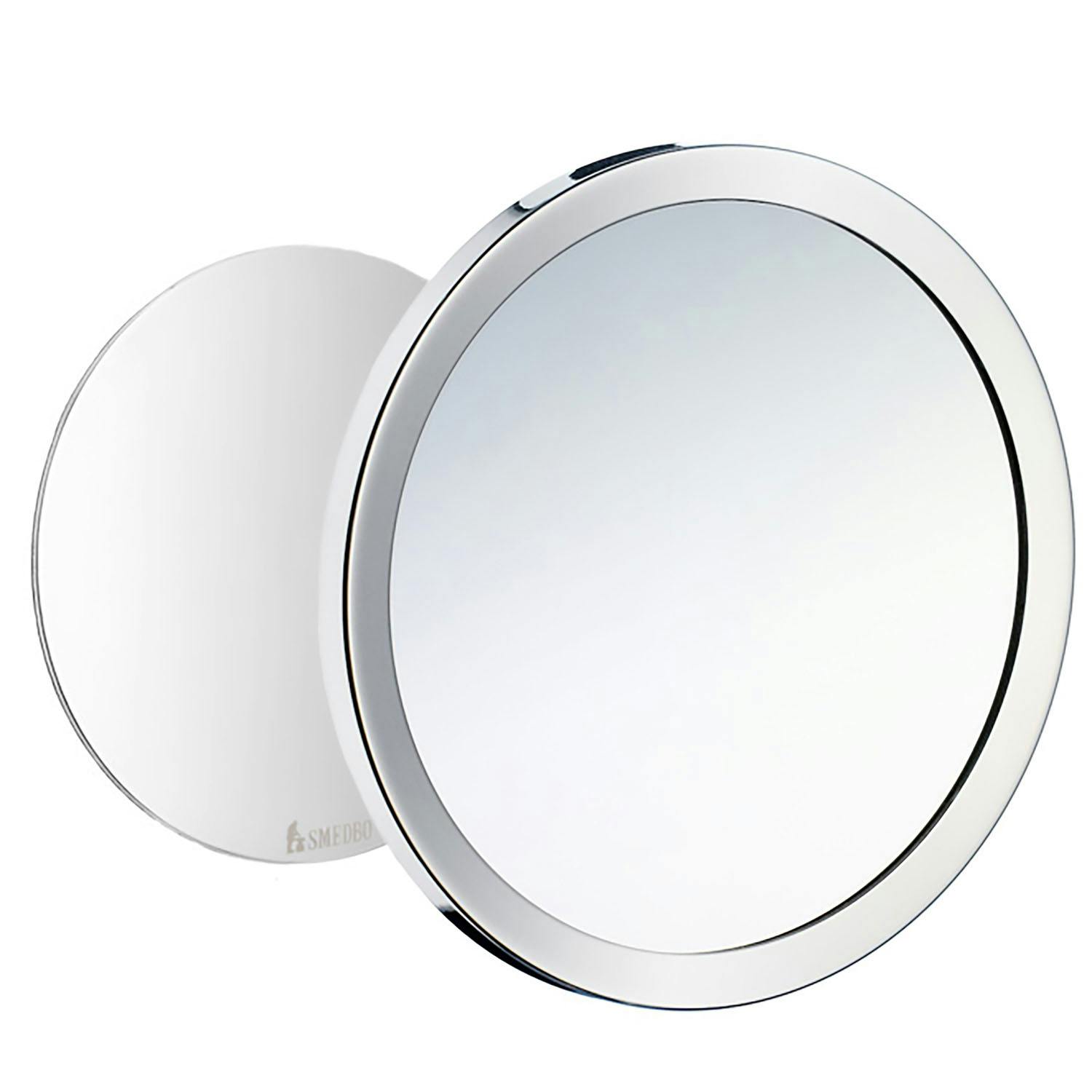 B&Q - Polished Chrome Detachable Mirror With Magnetic Self Adhesive Wall Plate 5X Magnification Bathroom Mirror Makeup Or Shaving - Image 2