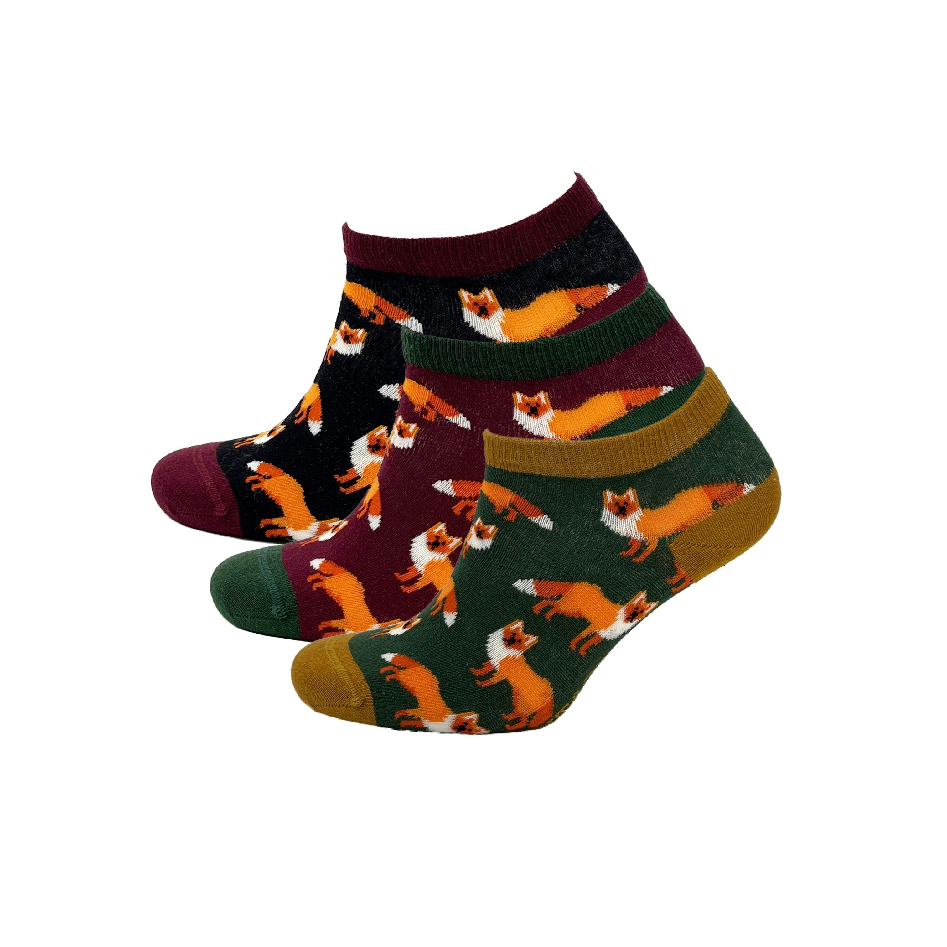 Heritage Traditions Women's Heritage 3 Pack Trainer Socks - Heritage Fox