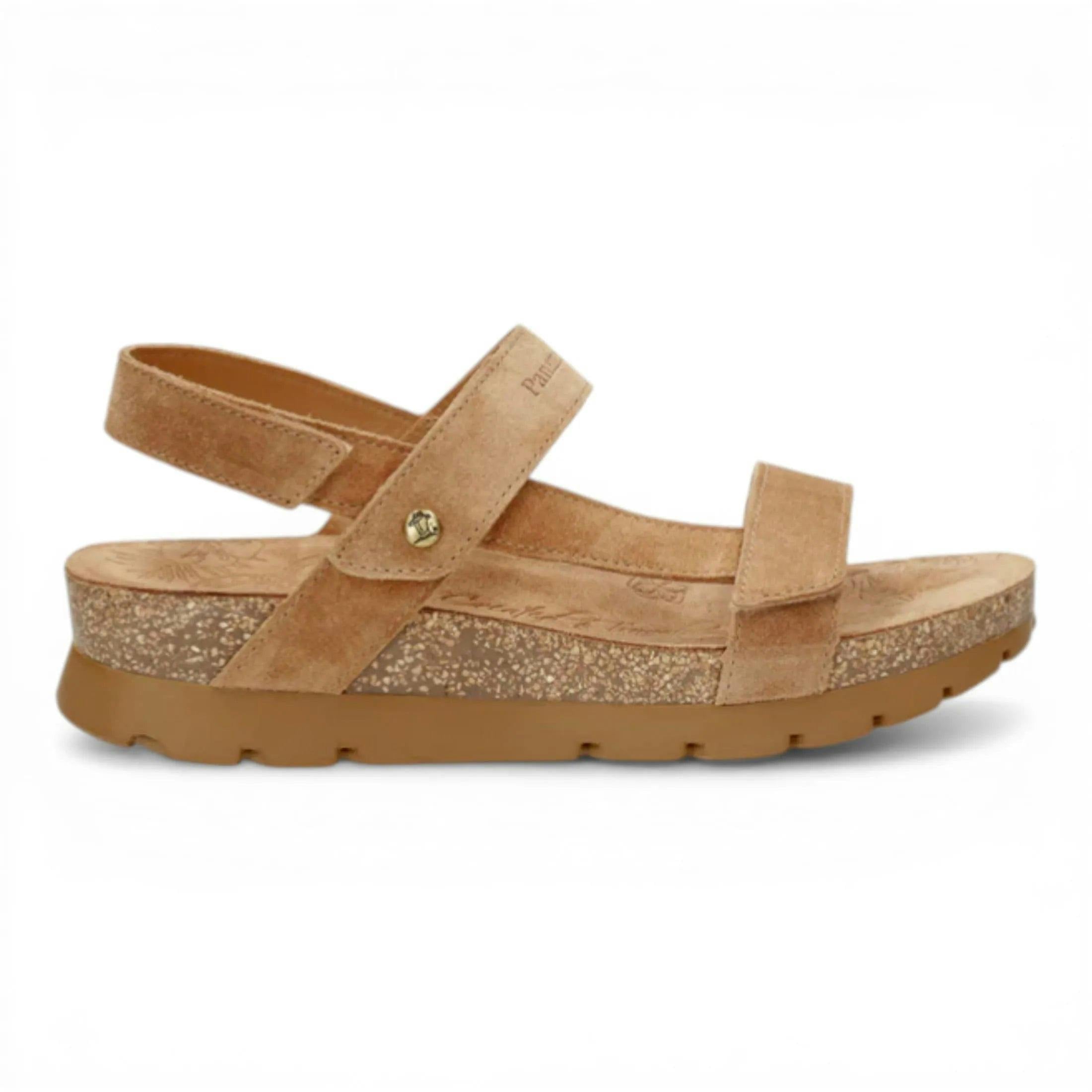 Panama Jack Women's Brown Selma B10 - ’S Wedge Bark Suede Leather Sandals - Bark - Uk 6