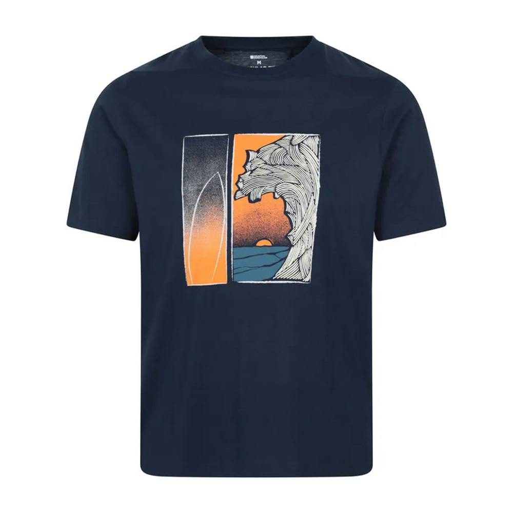 Mountain Warehouse Men's Surfer Organic T-Shirt - Navy - 4XL - Navy - 100% Organic Cotton