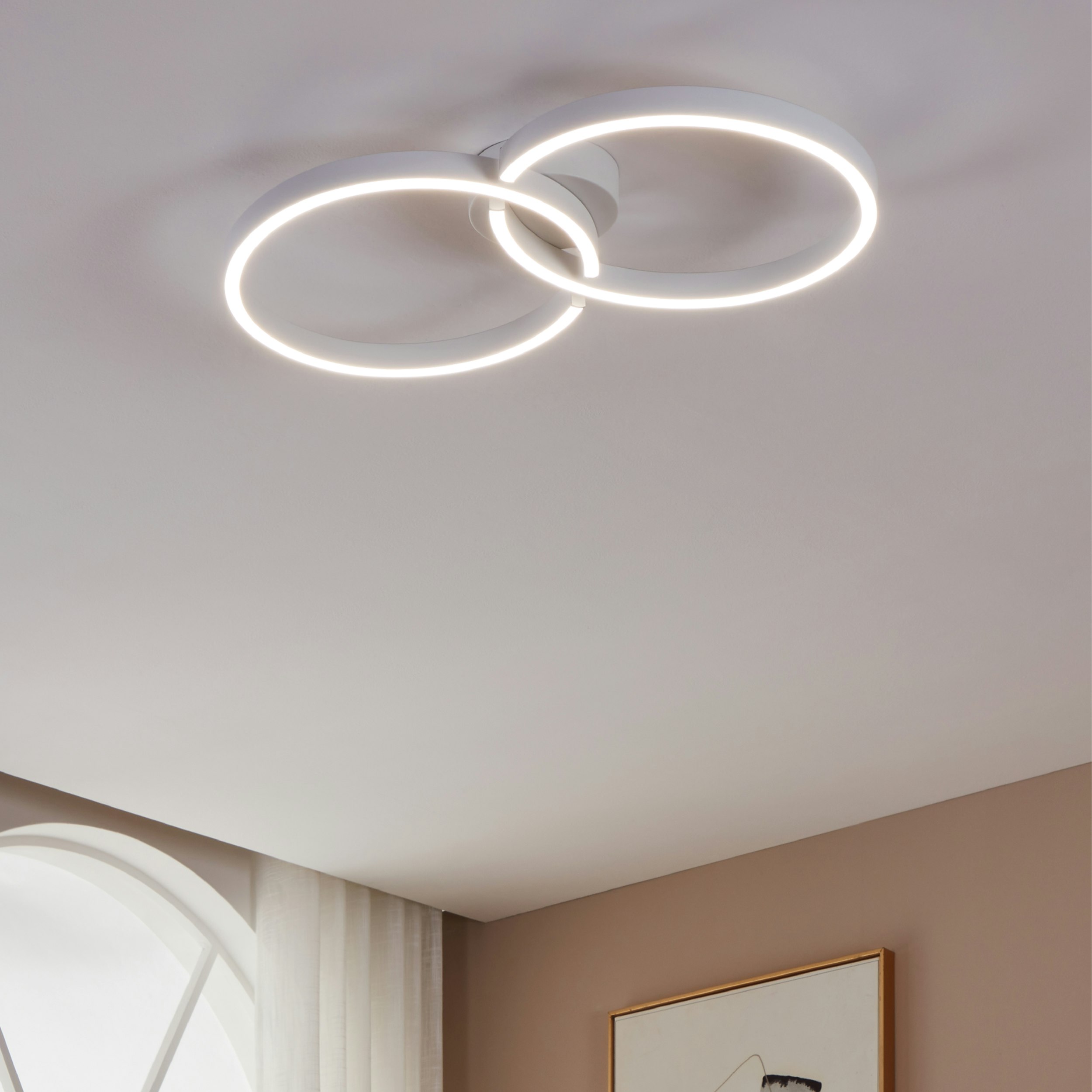 Eglo White/Light Amandolo Led Ceiling - Aluminium, Steel - Ceiling