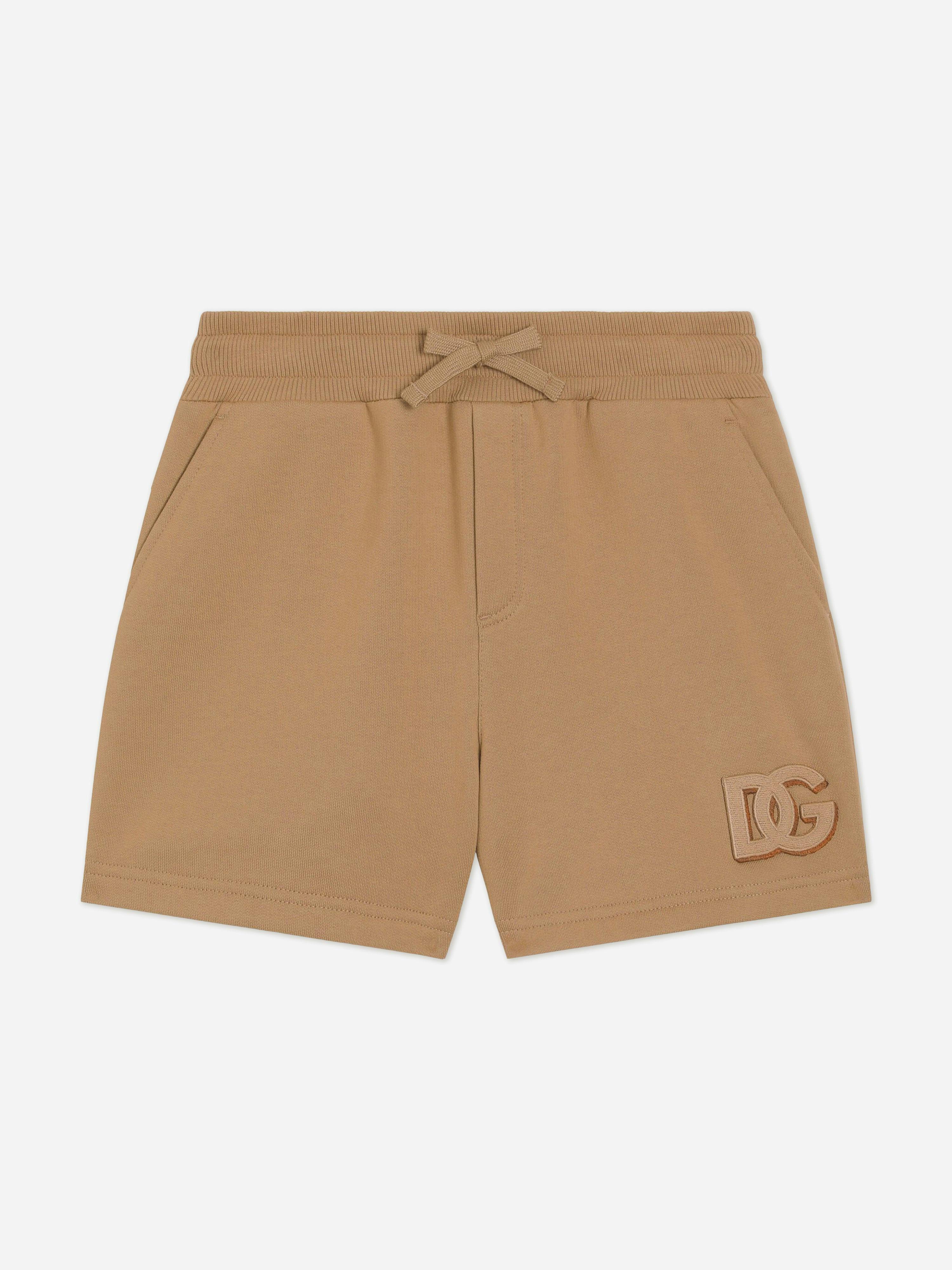 Dolce & Gabbana Kids Boys Beige Dolce & Gabbana Dg 3D Patch Shorts In - 6 Yrs