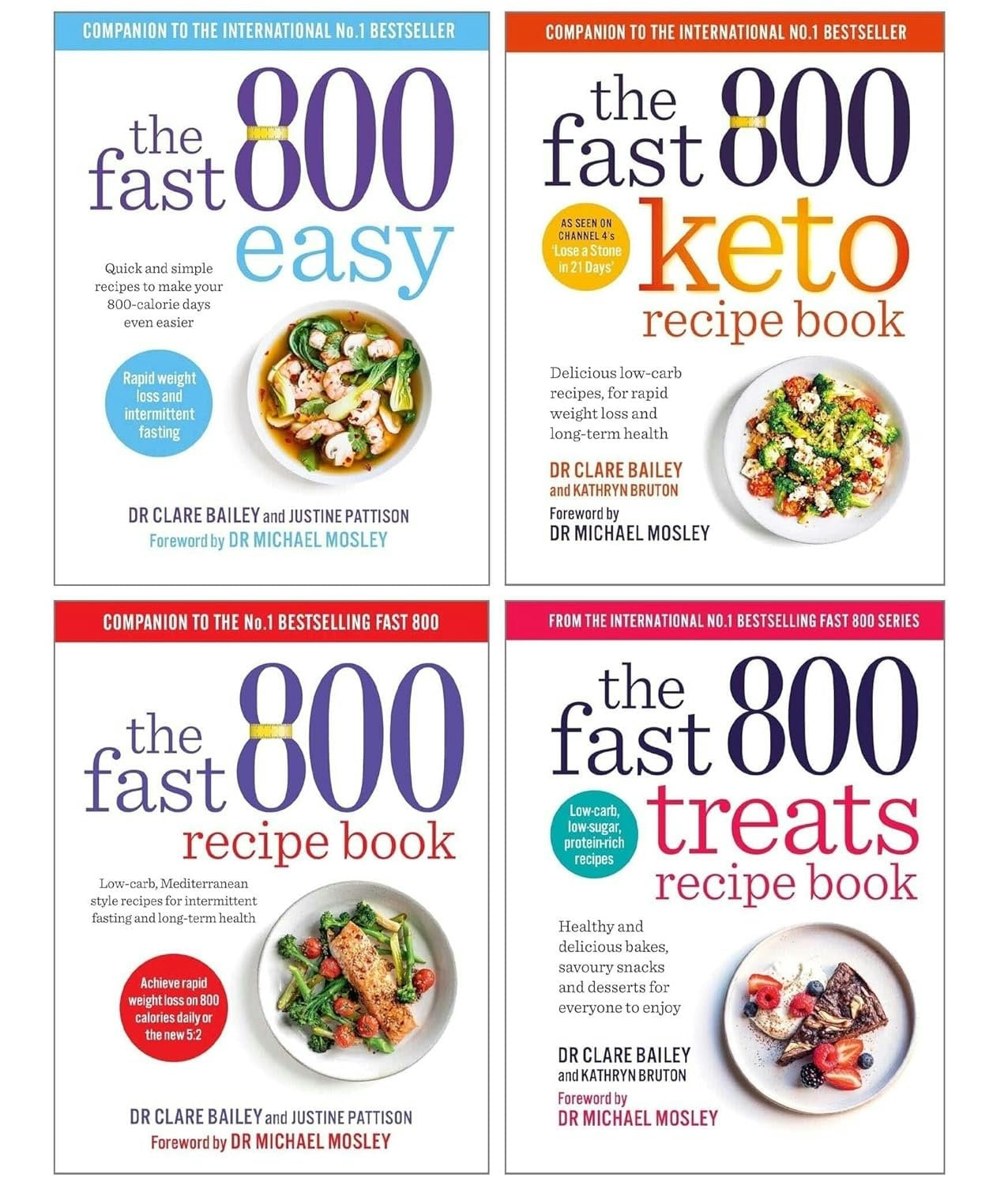 Short Books The Fast 800 By Dr Clare Bailey 4 Books Set (The Fast 800 Treats Recipe Book, The Fast 800 Keto Recipe, The Fast 800 Easy, The Fast 800 Recipe Book)