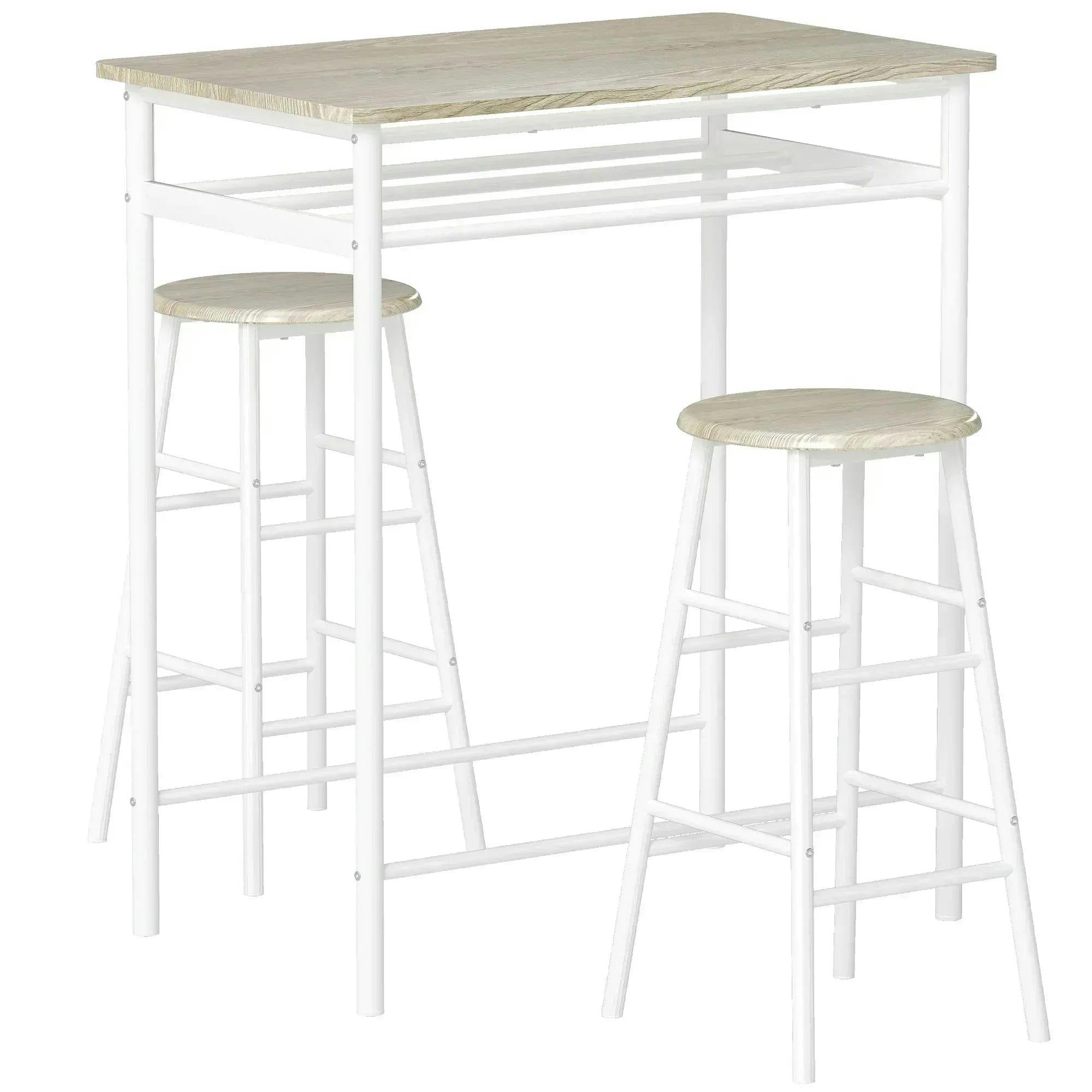 Homcom Unisex Multi 3-Piece Dining Set With 2 Matching Chairs And 1 Table - Image 3