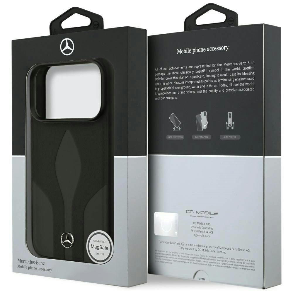 Mercedes Black Leather The Move Case With Magsafe For Iphone 17 Pro 6.3" - Mehmp17l25rolauk