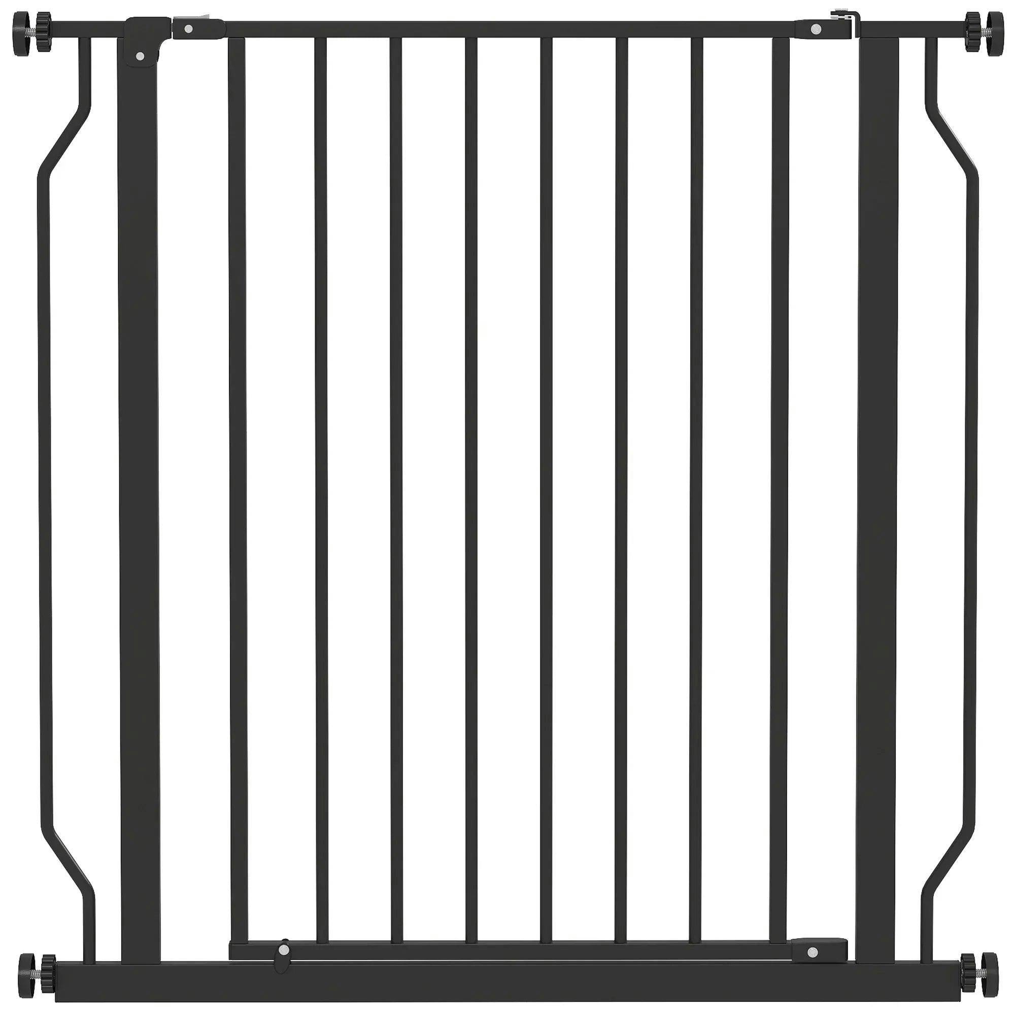 PawHut Dog Gate - Wide Stair Gate - 75-85cm Width - Black - Steel - Image 5