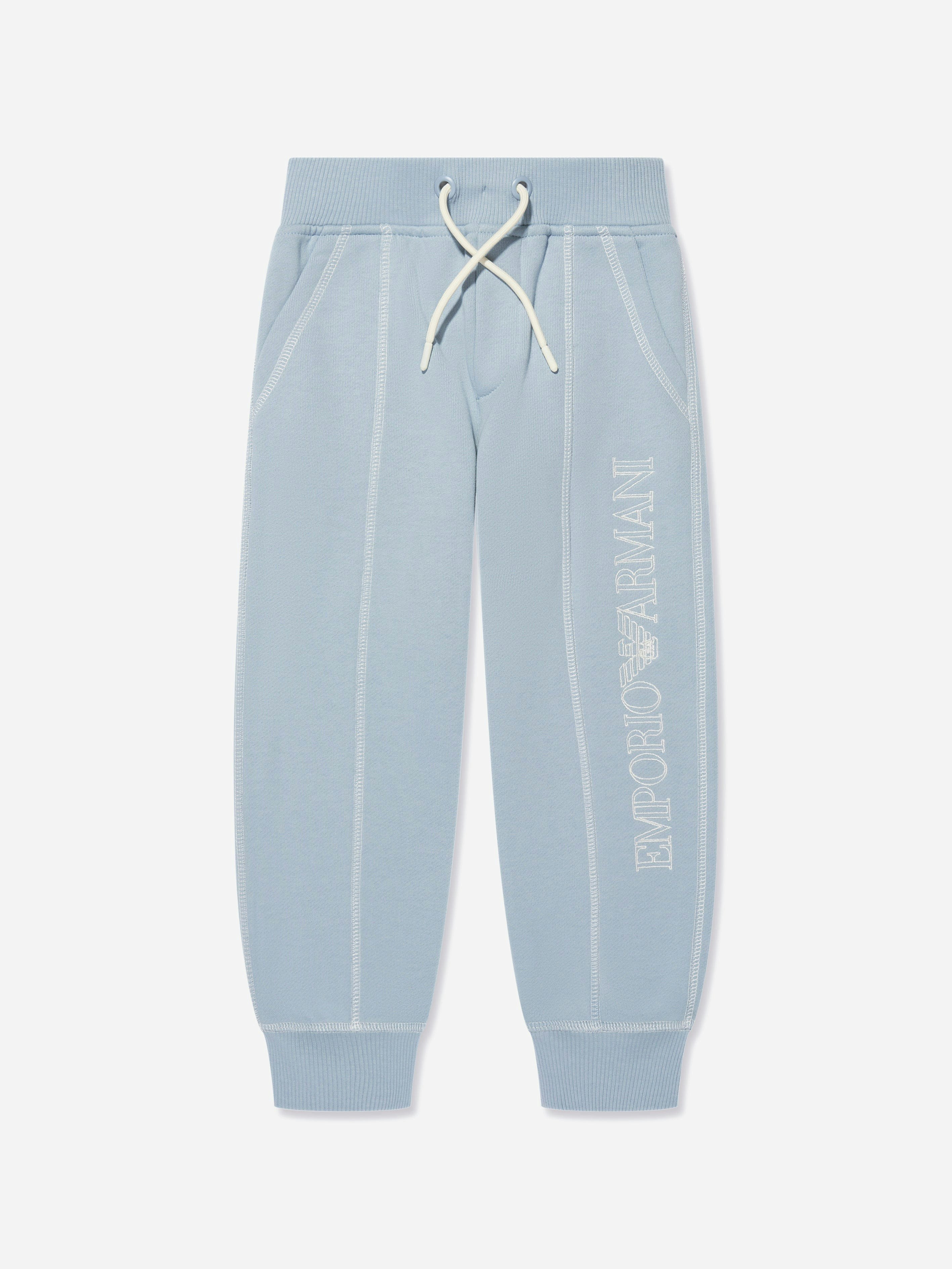 Emporio Armani Boys Blue Logo Joggers In - 14 Yrs