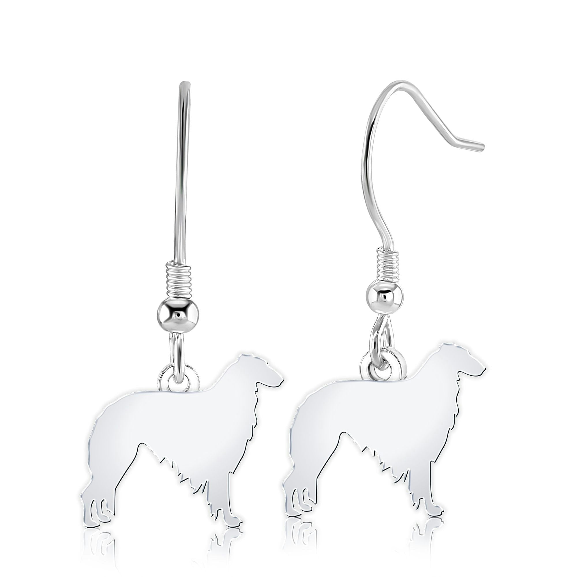 Mylee London Silver Borzoi Silhouette Earrings - No - Hook