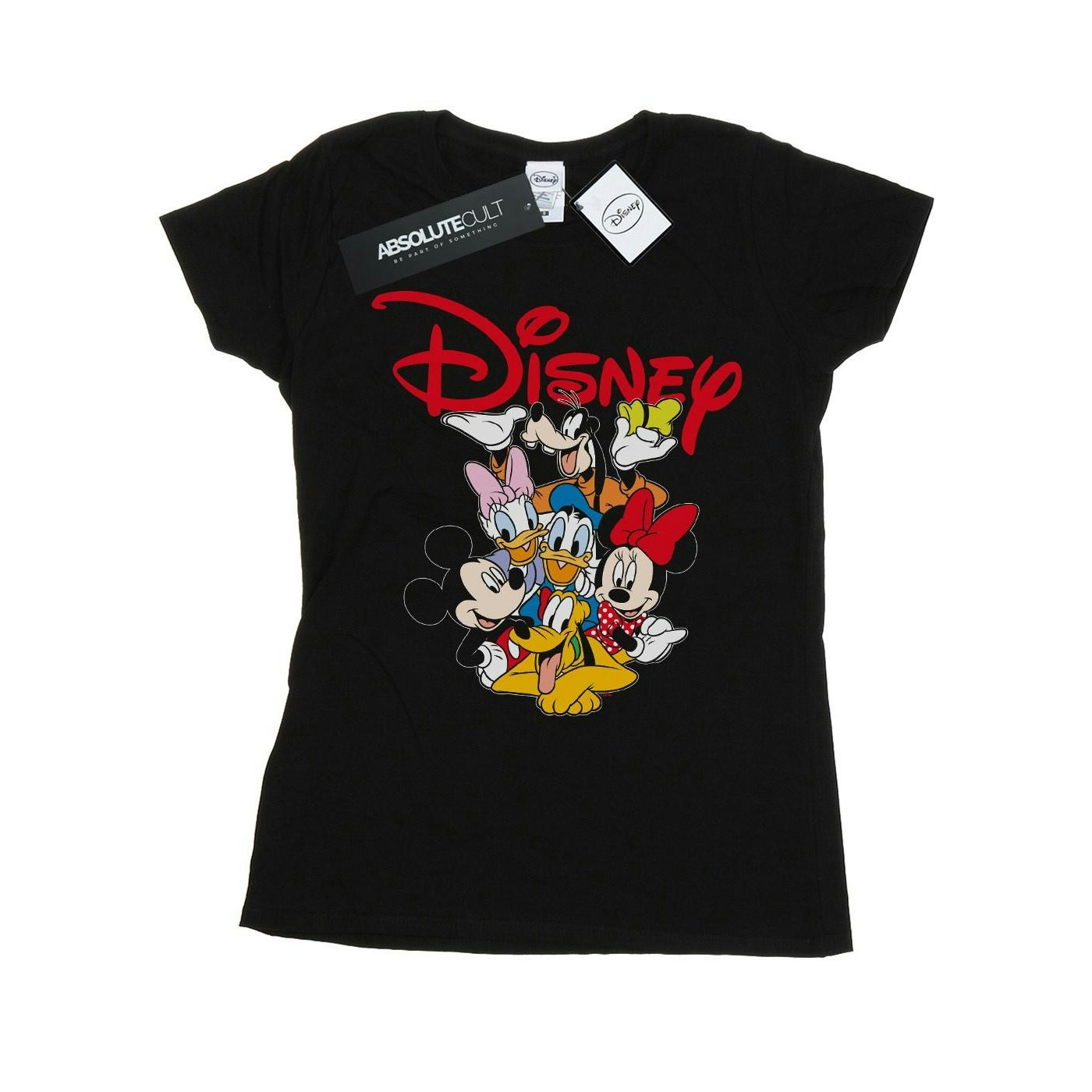 Disney Women's Black / Mickey Mouse Crew Cotton T-Shirt - Small