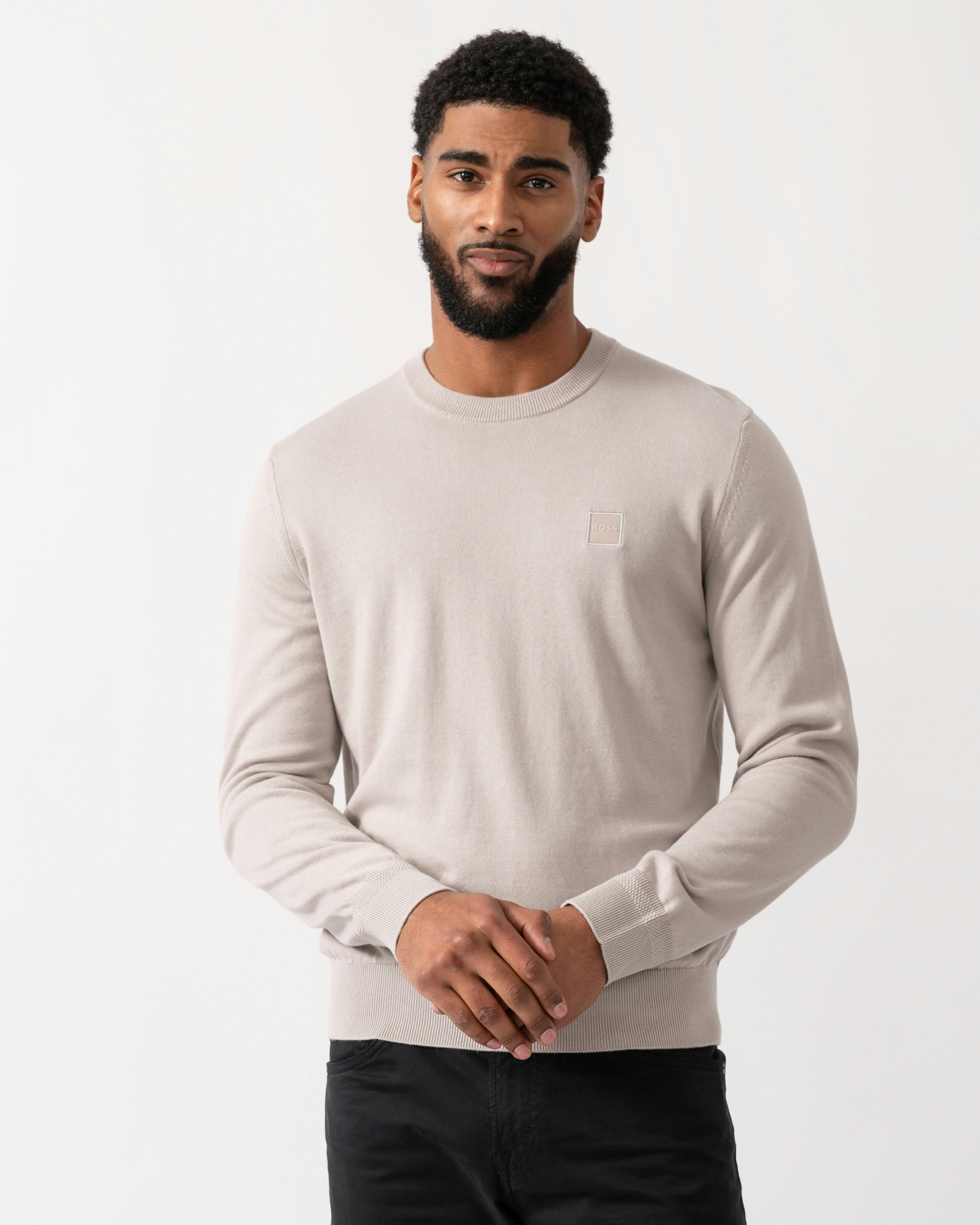 Boss Men's Orange/Grey Kanovano Crew Neck Jumper - Open 070 - Open 070 - Xl