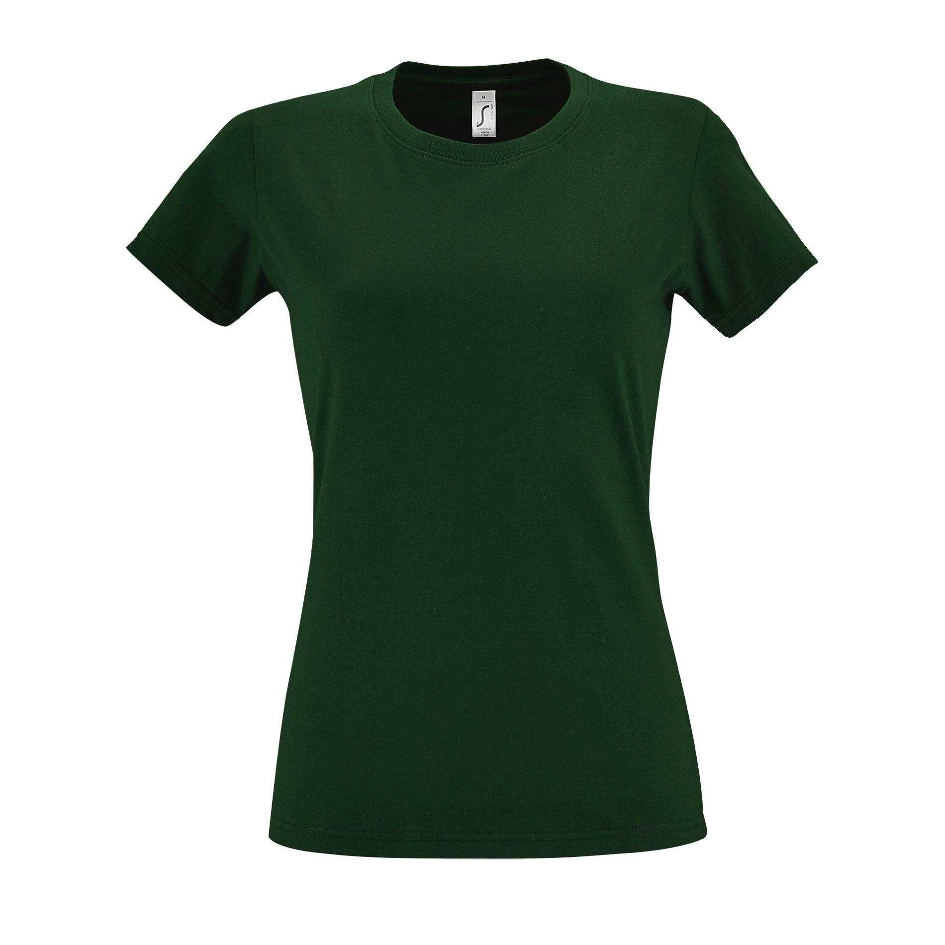 SOLS Womens/Ladies Imperial Heavy Short Sleeve T-Shirt (Bottle Green) - Size Large - Image 2
