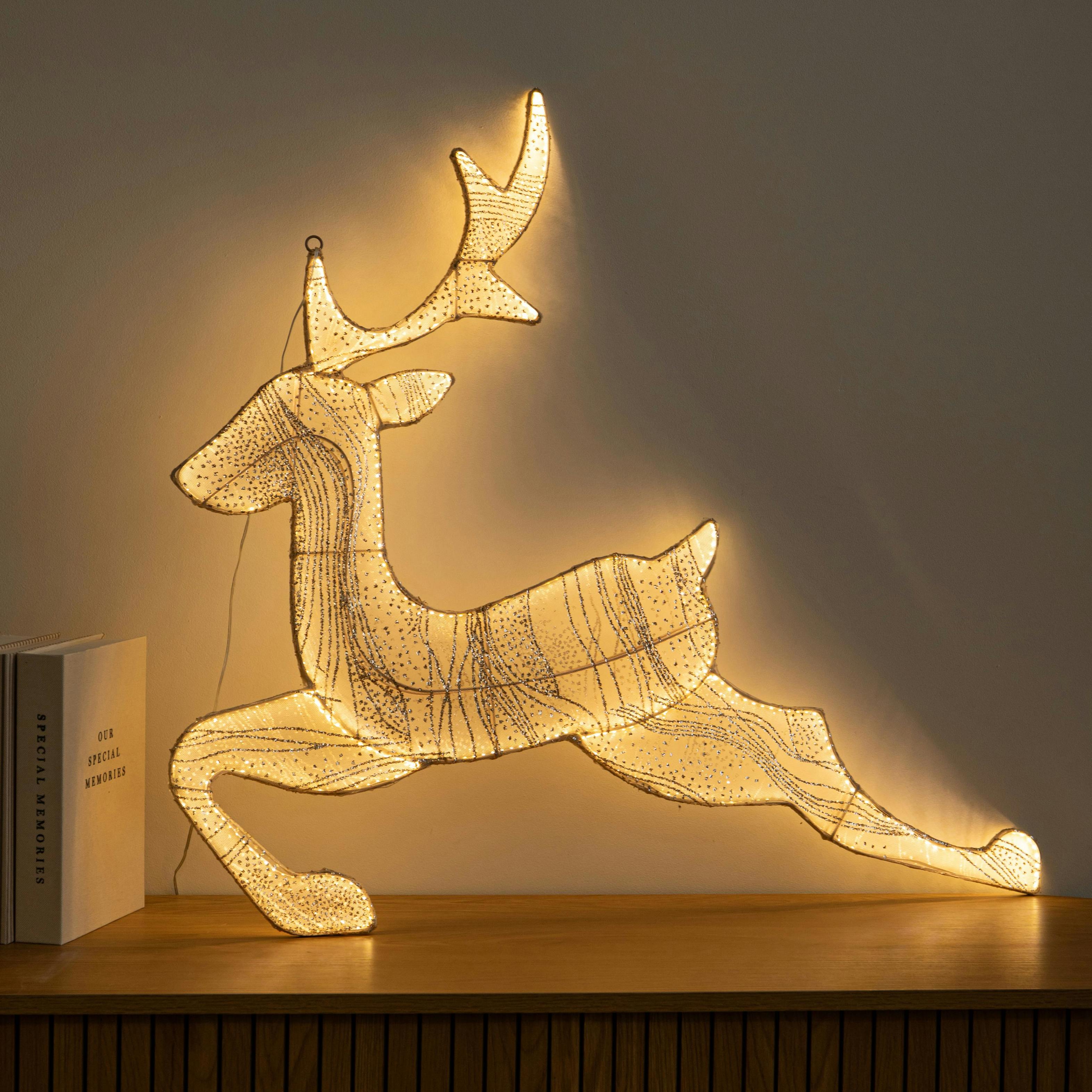 B&Q - 71Cm Light Up Gold Aura Leaping Christmas Reindeer With Leds - Image 4