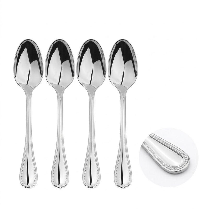 Rackhams Cutlery Sets Stainless Steel 18/8 Spoon 4Pc Set Catering Bead