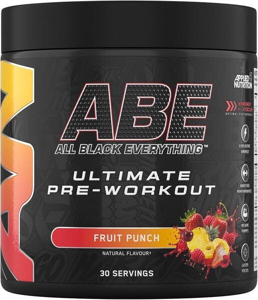 Applied Nutrition (Fruit Punch) Pre Workout Powder Abe Creatine Beta Alanine Citrulline Vit B Energy Performance (30 Servings) - Image 8