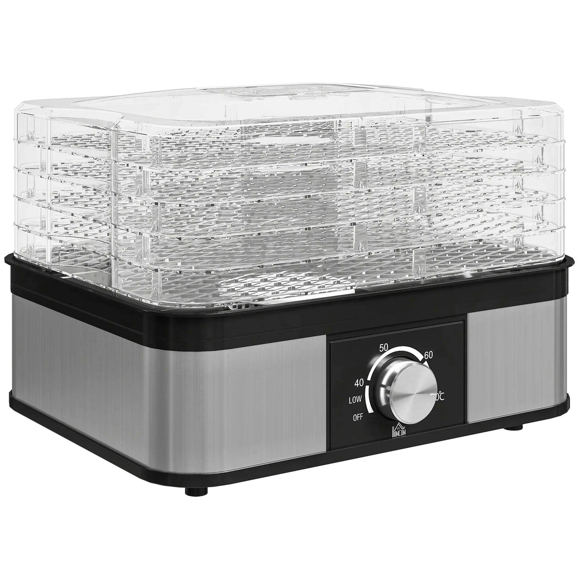 Homcom 5 Tier Food Dehydrator, 245W For Drying Fruit, Meat, Vegetable, Black - Image 5