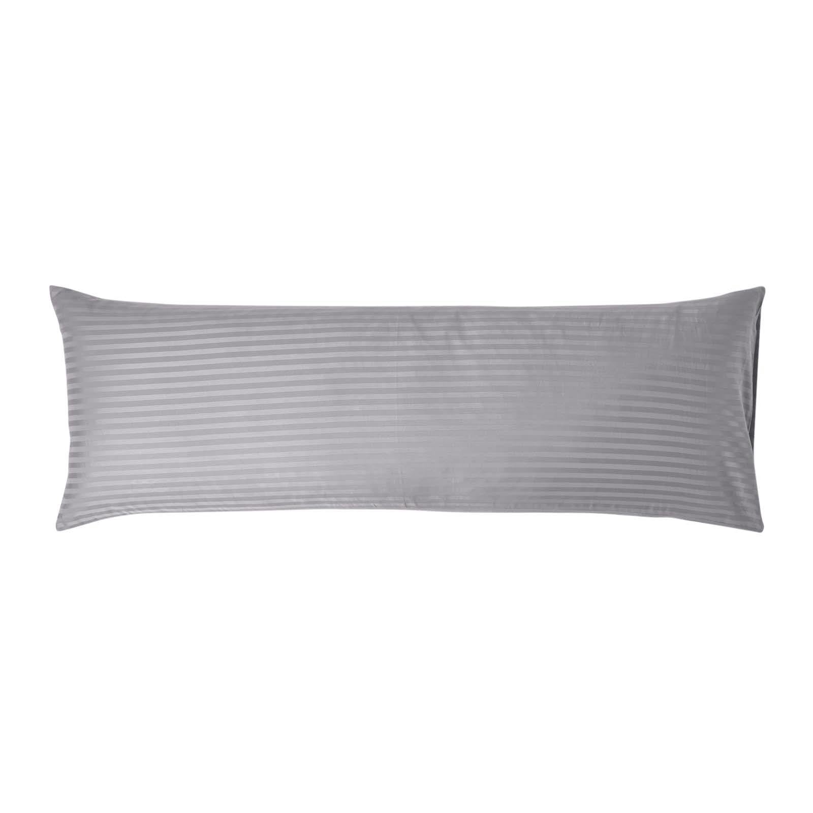 Homescapes Grey Silky 330 Tc Egyptian Cotton Satin Stripe Body Pillowcase