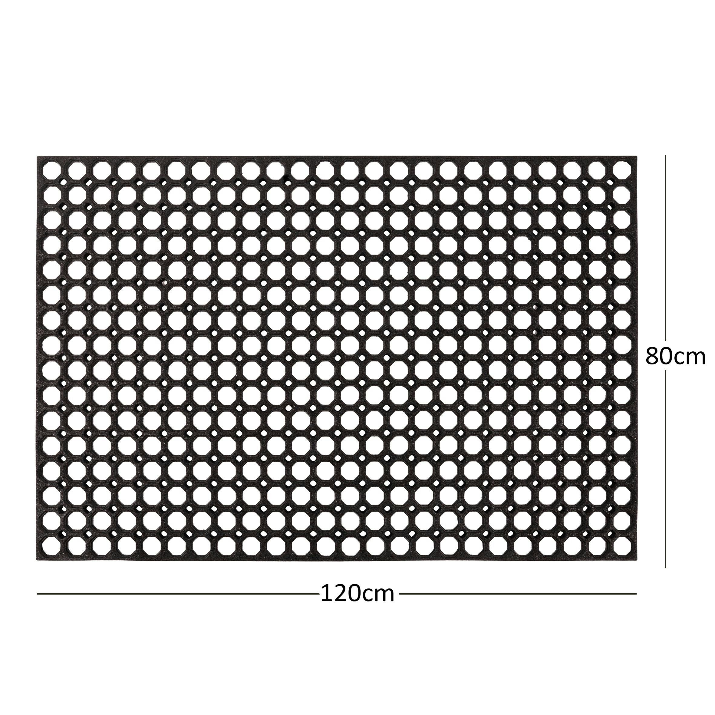 Rackhams Heavy Duty Non Slip Rubber Ring Entrance Doormat - 120 X 80Cm Extra Large