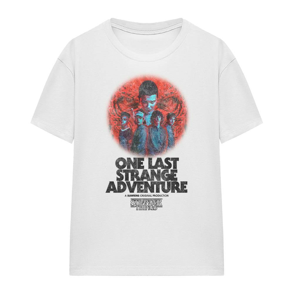Stranger Things Women's White One Last Adventure Poster T-Shirt - Xl