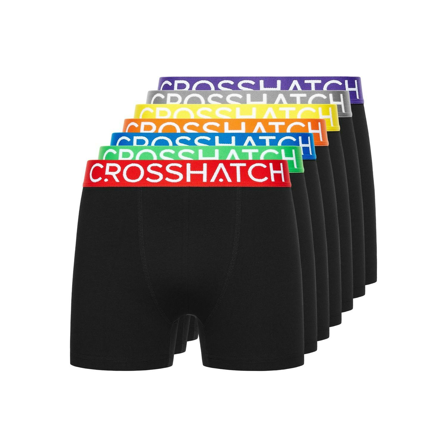 Crosshatch Men's Septet Boxer Shorts (Pack Of 7) - Multicoloured - S - Multicoloured - 95% Cotton/5% Elastane