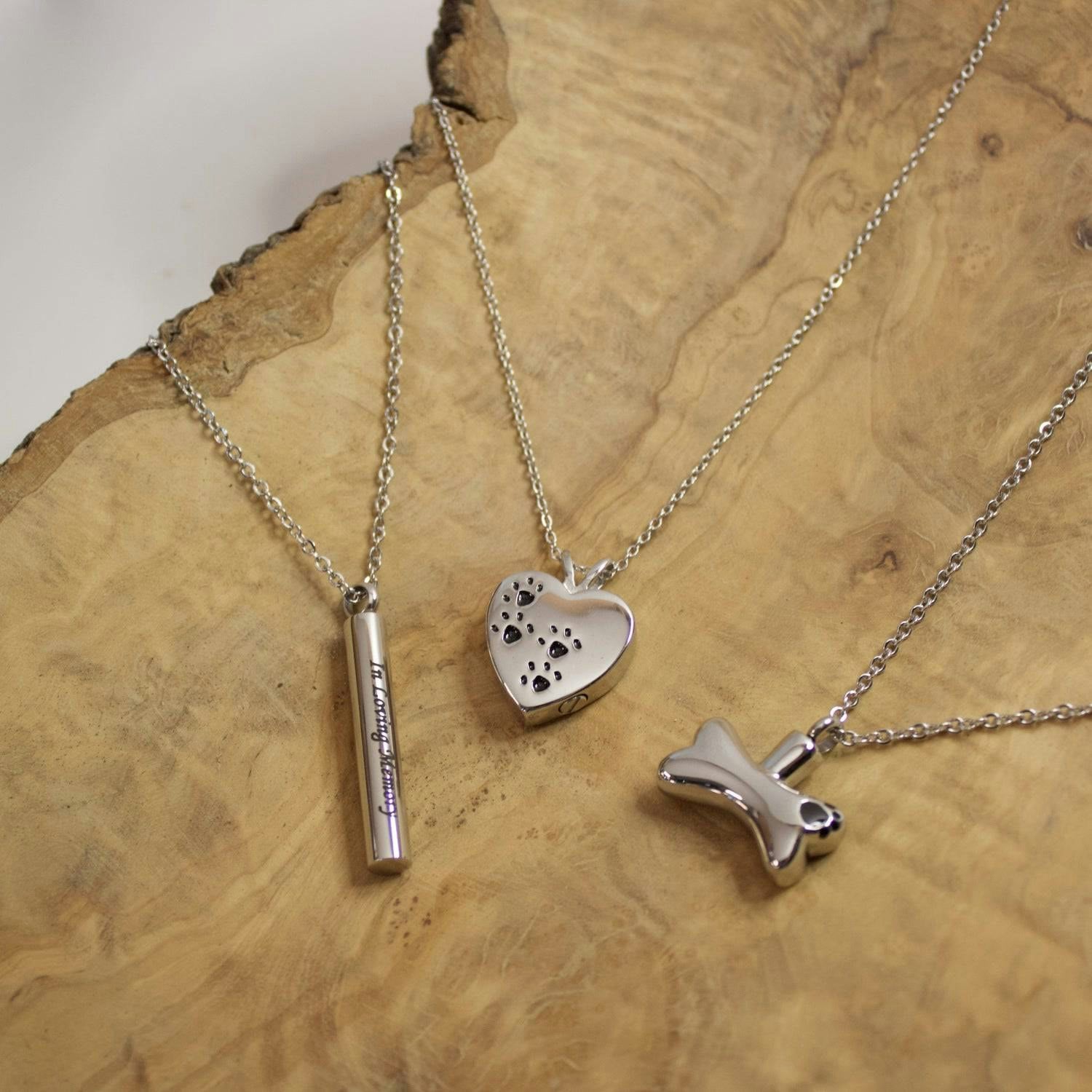 Mylee London Blue Urn Necklace For Pet Cremation Ashes - Personalised - Yes - Heart With Pawprints