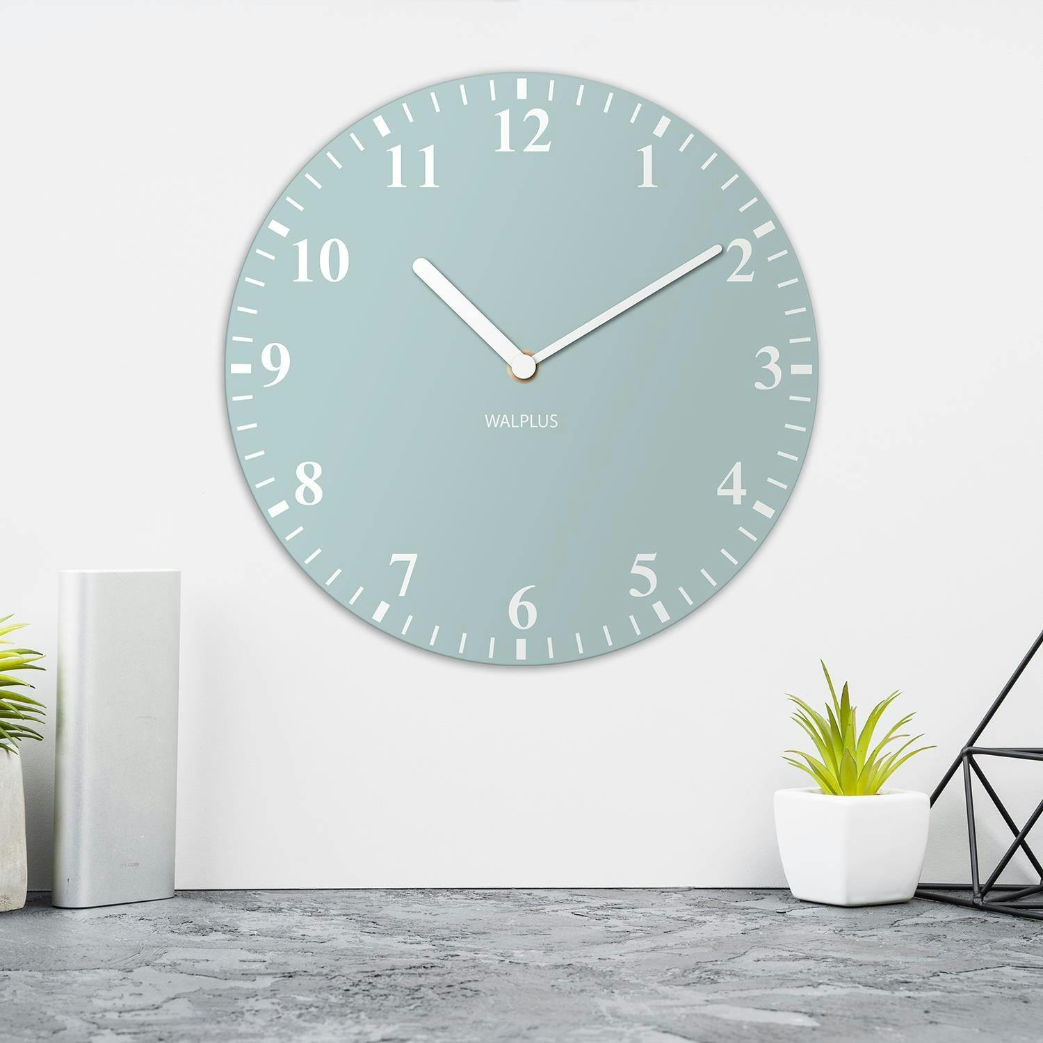 Walplus Blue Wc3014 - Duck Egg Solid Colour Classic Silent Wall Clock - 30 Cm / 11.8 In