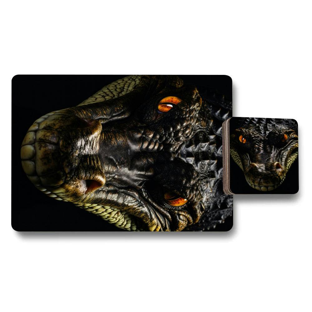 Benjamin Tate Design Set Of 12 Placemats And Coasters With Designer Artwork And Wood Bottom