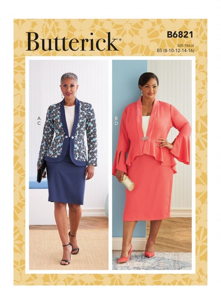 Butterick Women's Sewing Pattern 6821, Jackets, Skirts, Suits For B5 (8-10-12-14-16) - Intermediate - B5 (8-10-12-14-16)