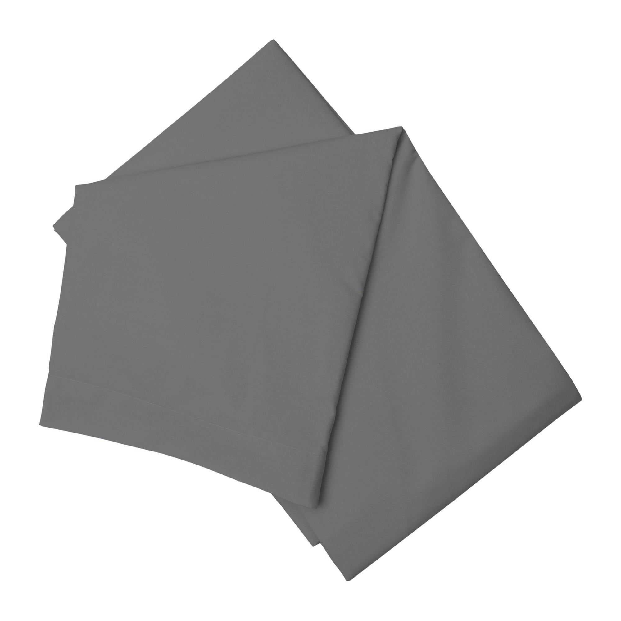 Belledorm Grey Easycare Percale Flat Sheet - Single - 50% Cotton/50% Polyester