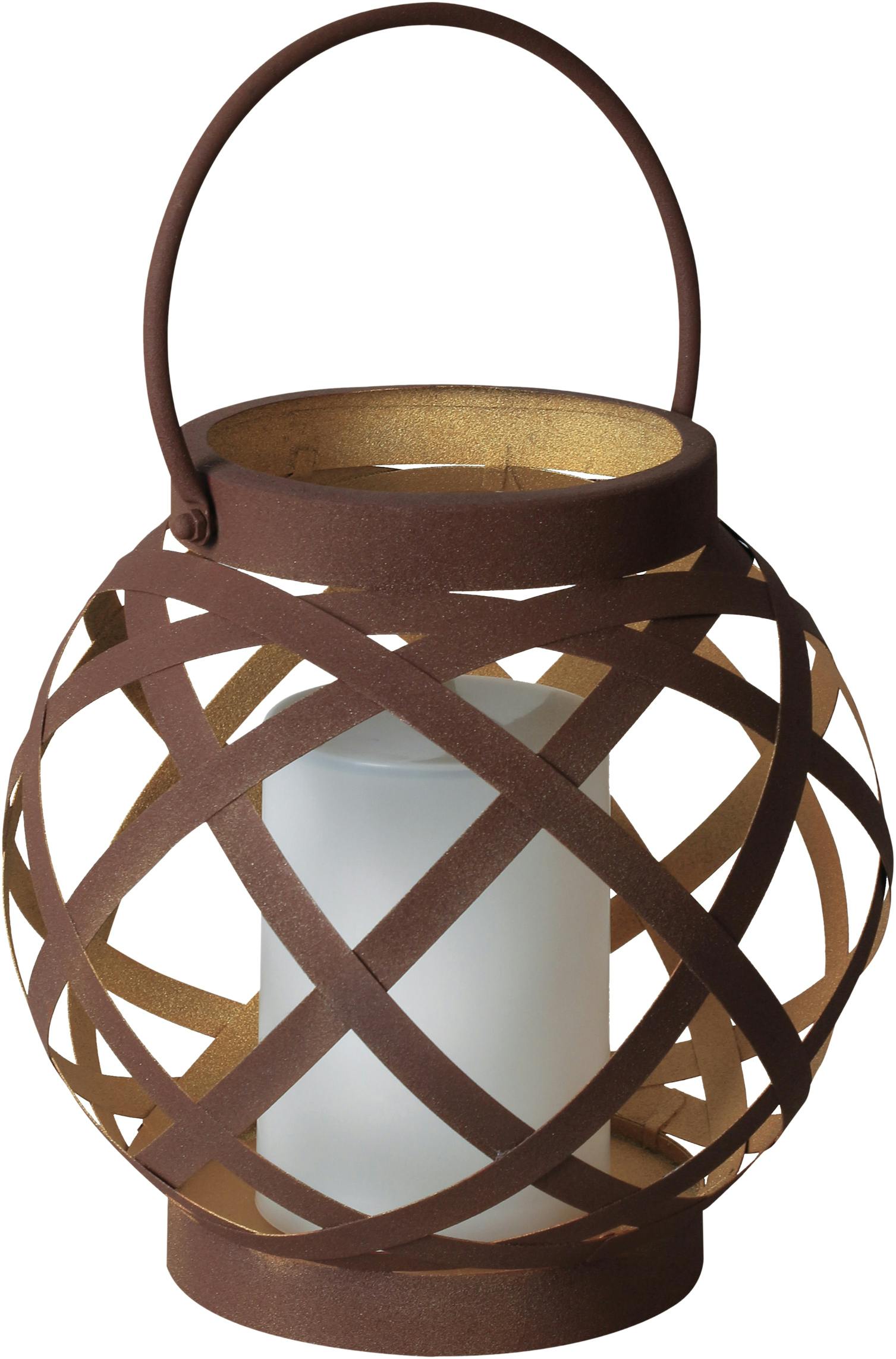 Rackhams Light Solar Mtl Rattan Effect Table Lantern 2Pk
