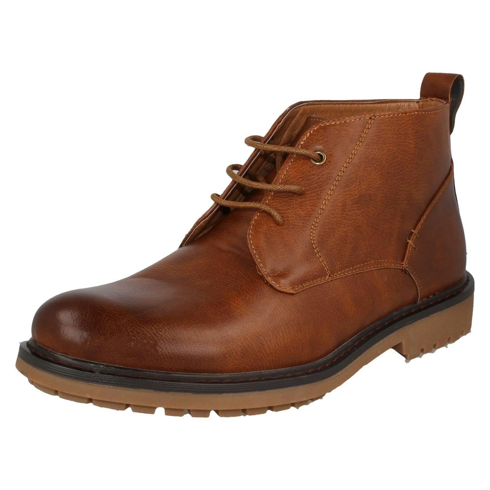 Thomas Blunt Men's Low Lace Up Ankle Boots A3082 - Tan - Uk 11