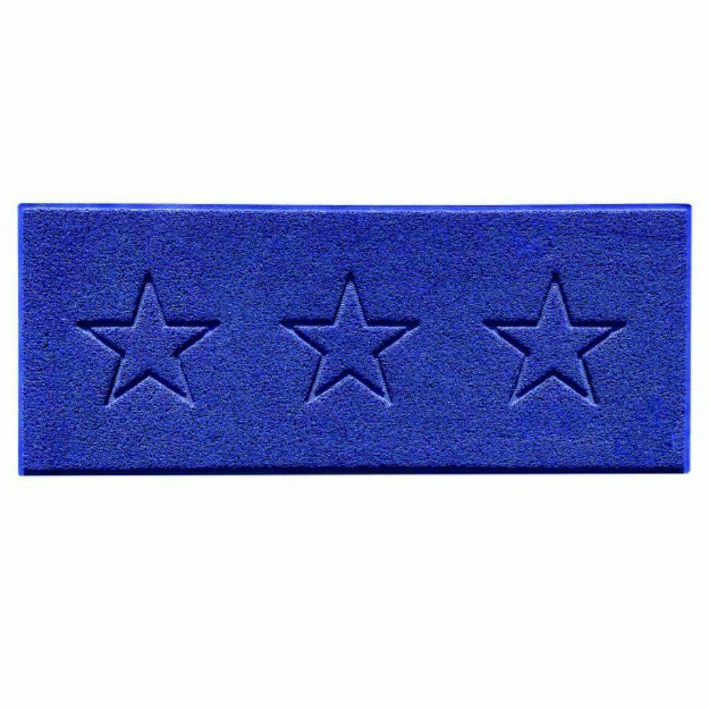 Rackhams Blue Embossed Triple Star Home Entrance Runner Mat - Multiple Colours