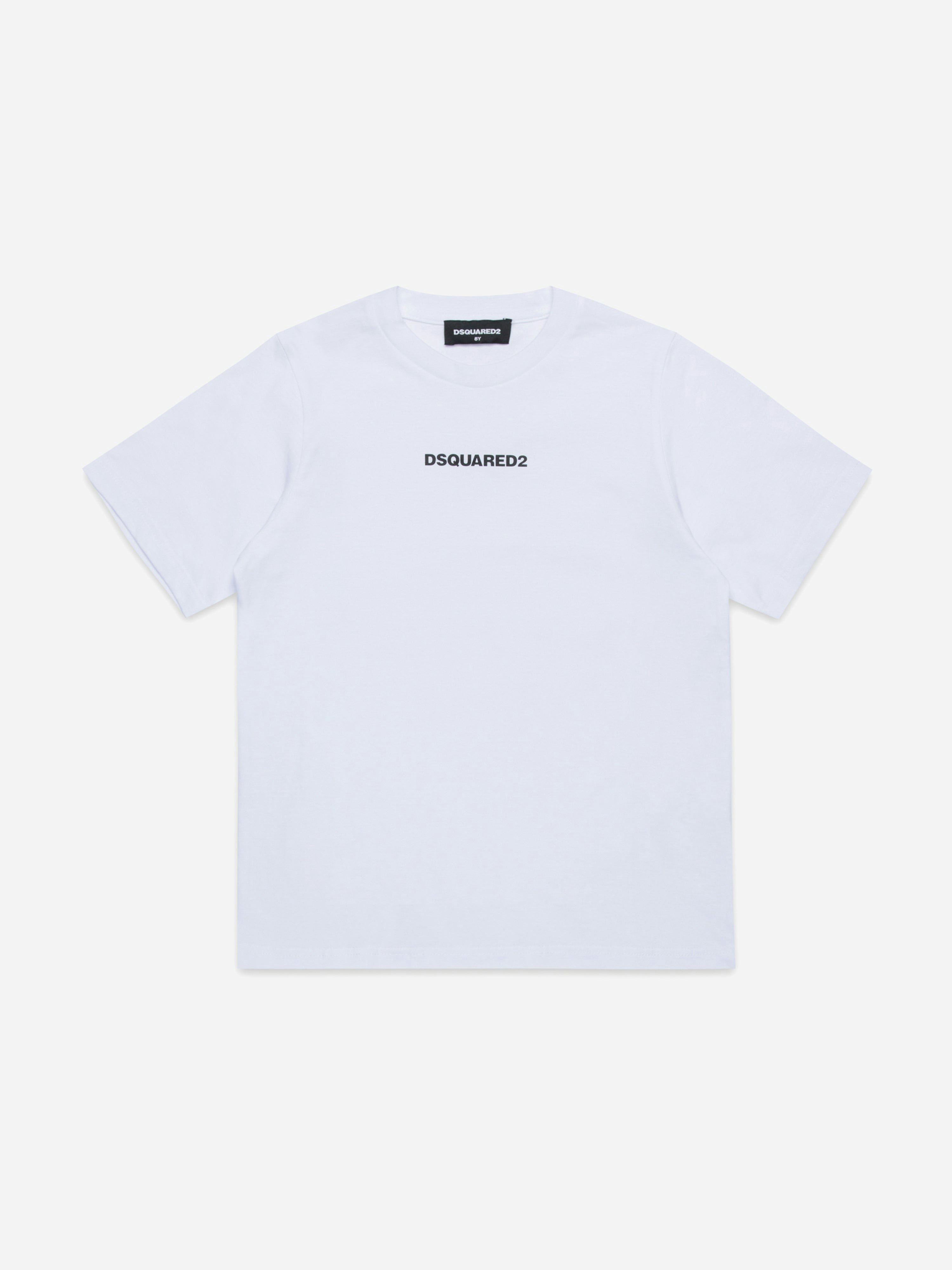 Dsquared2 Kids White Logo T-Shirt In - 12 Yrs