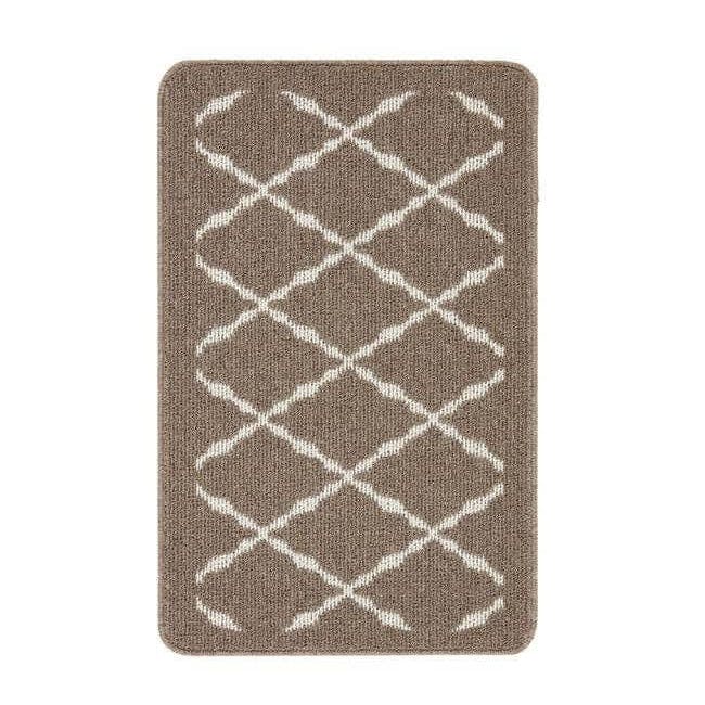 Rackhams Beige Washable Diamond Mat And Runner - 50X80 Cm