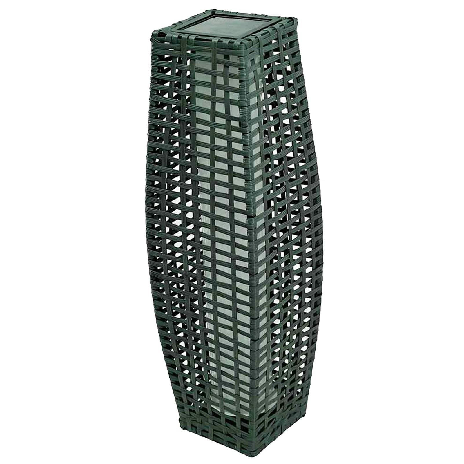 Rackhams Light/Grey Solar Rattan Garden Lantern Led Wicker Outdoor Path Lamp Ip44 Patio