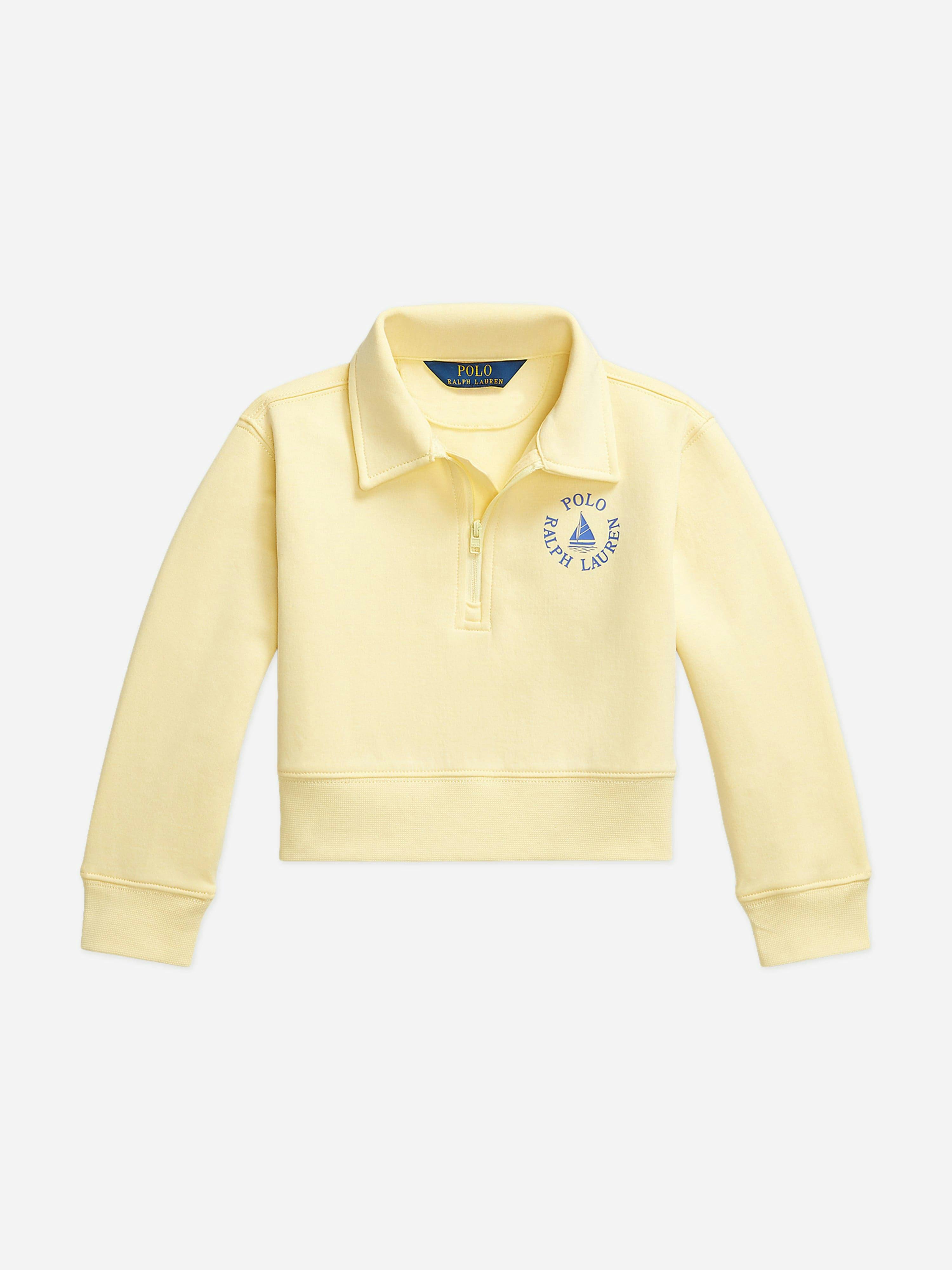 Ralph Lauren Kids Girls Yellow Ralph Lauren Half Zip Sweatshirt In - 16 Yrs