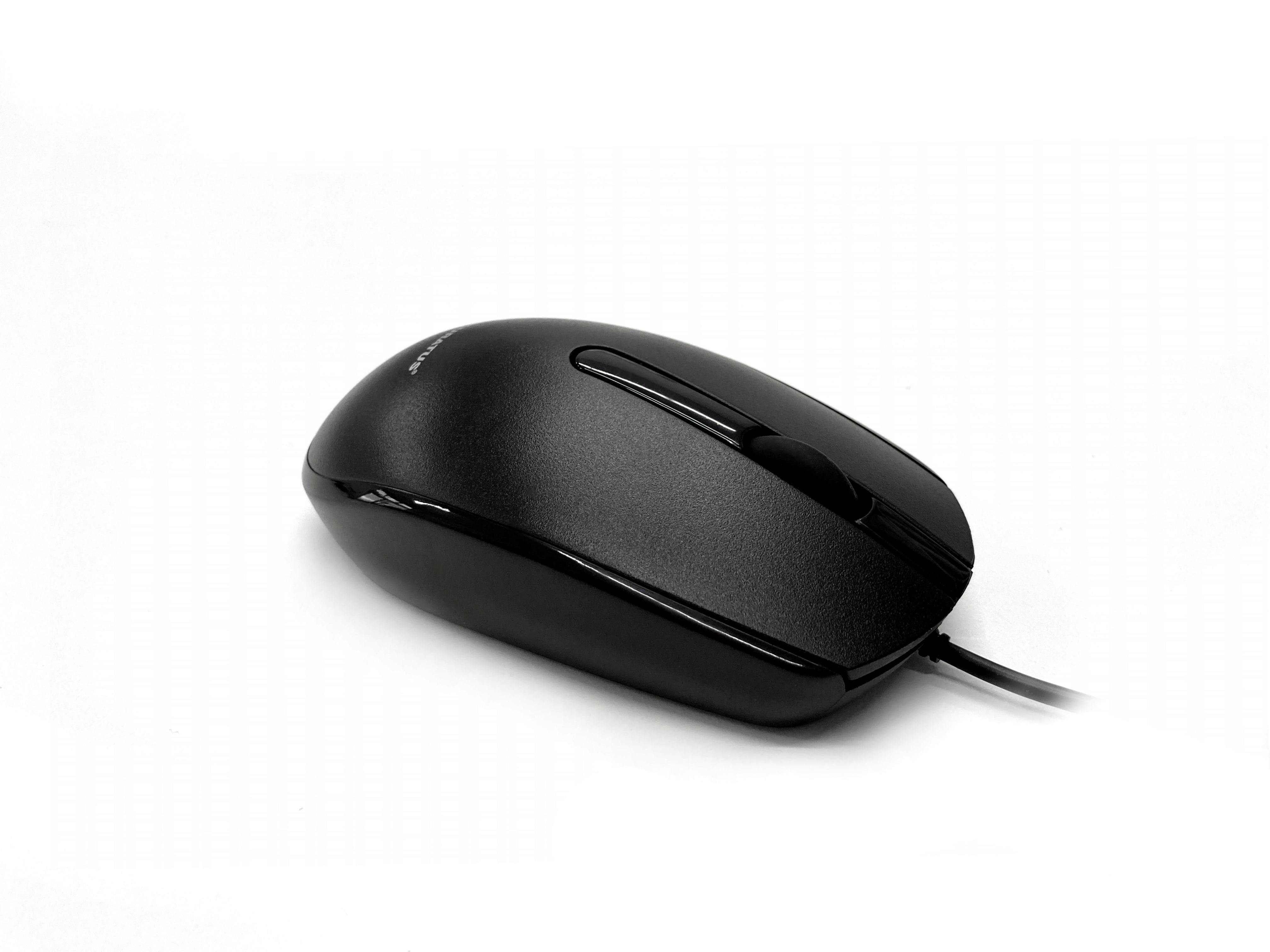 Accuratus Black M100 Usb Type C - Usb Type C Wired Full Size Slim Mouse With Gloss And Matt Tactile Case