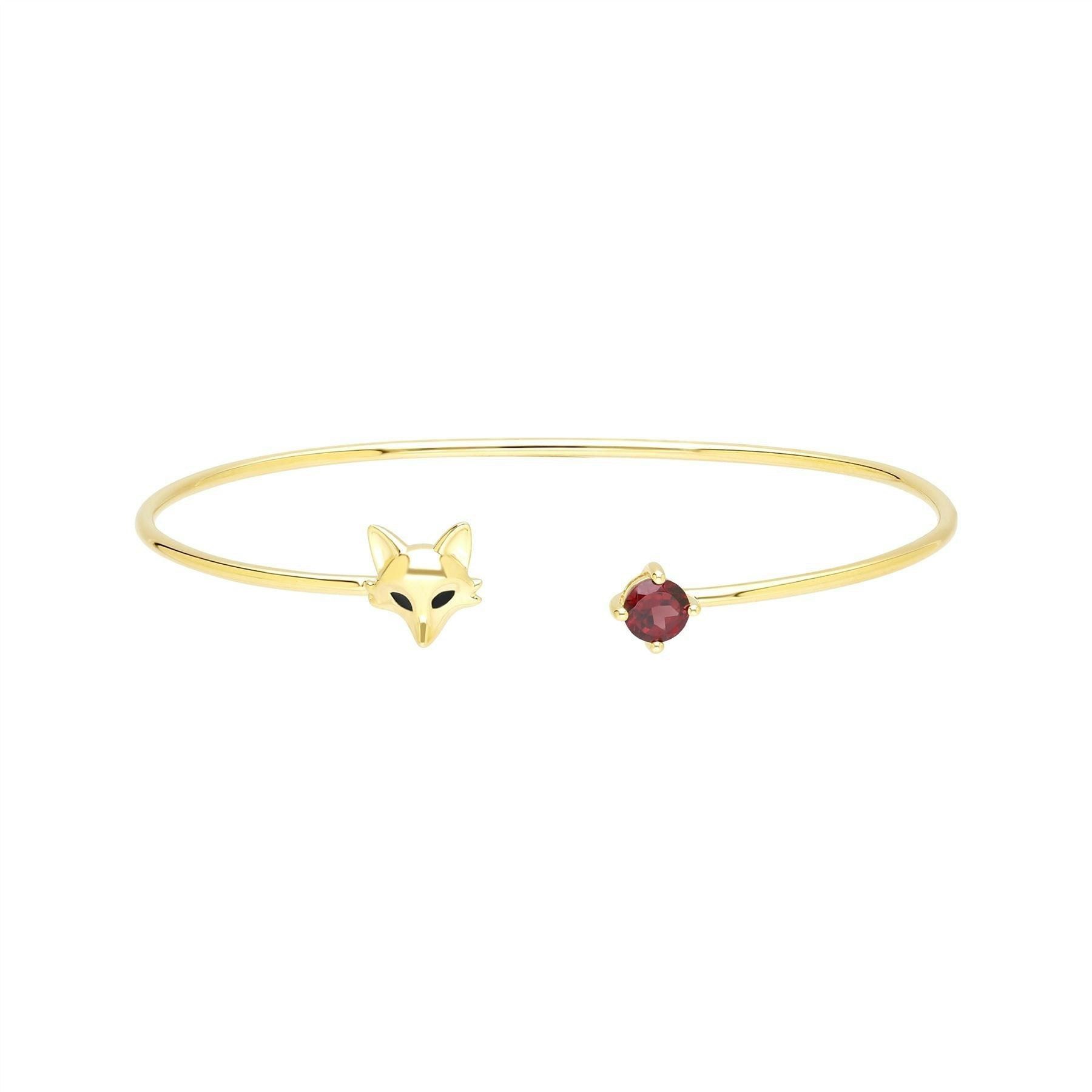 Gemondo Yellow/Gold Gardenia Garnet Fox Bangle In 9Ct