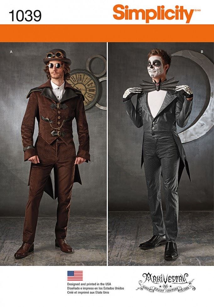 Simplicity Men's Sewing Pattern 1039, Costumes For 38 To 44 - Intermediate - 38 To 44