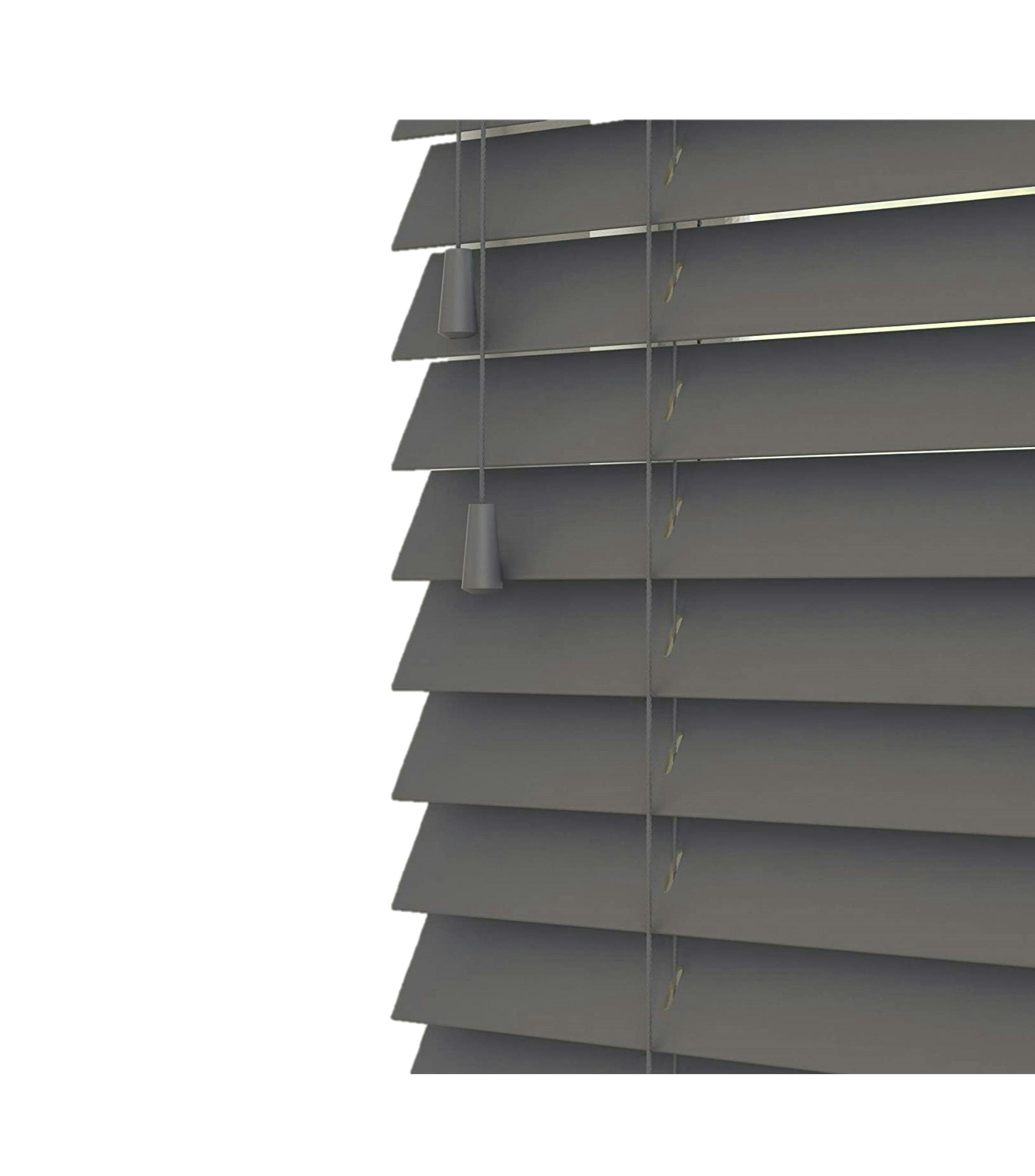 Rackhams Grey Anchor Wooden Venetian Blinds With Strings (130Cm Drop) - 75Cm