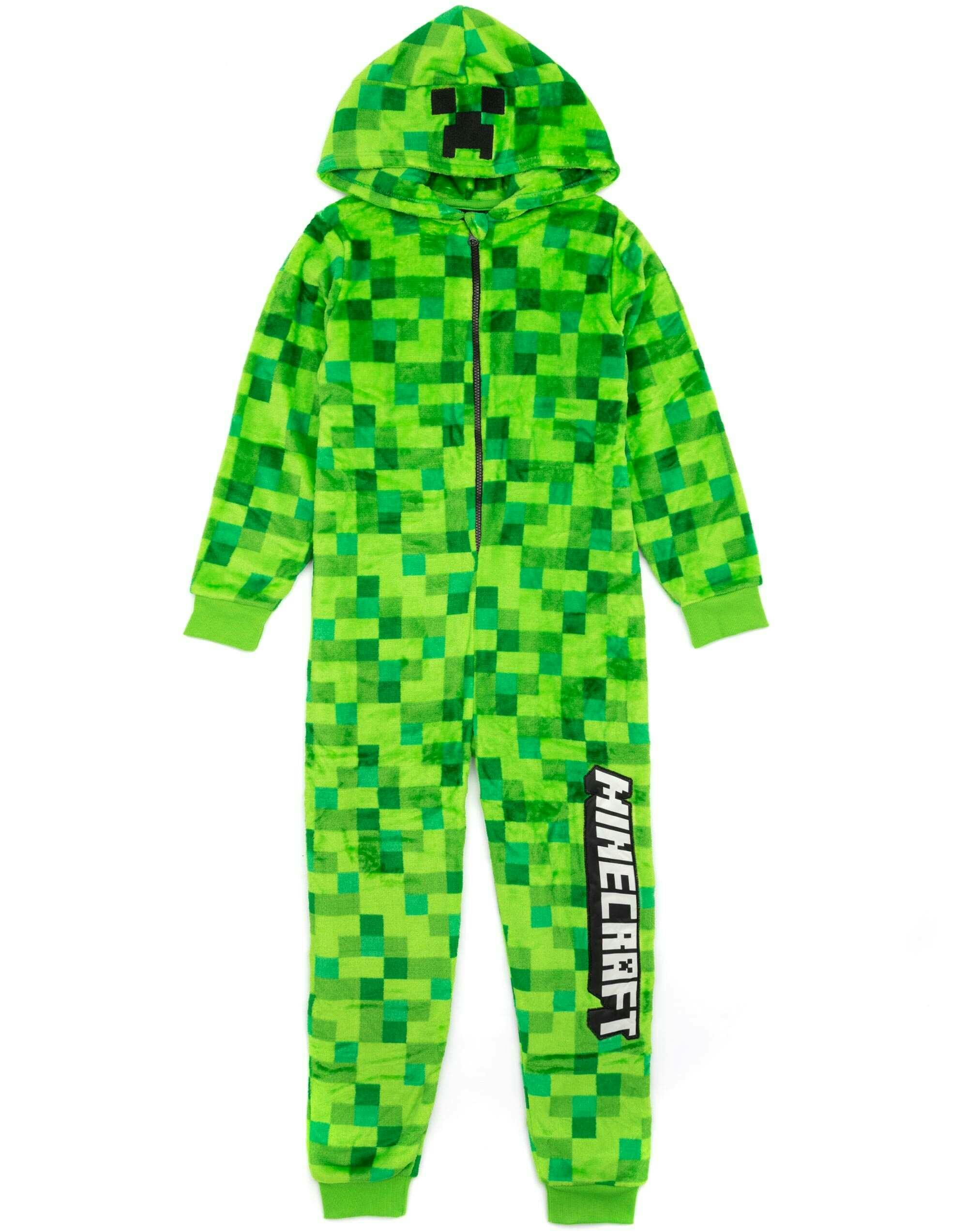 Vanilla Underground Unisex Green Minecraft Kids Pixelate Creeper Onesie - 11-12 Years
