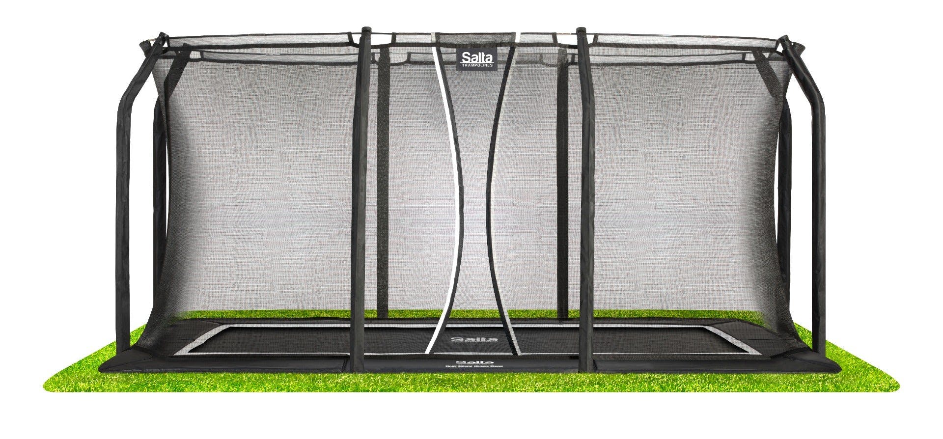 Salta Black 13Ft X 8Ft Royal Baseground Rectangular Trampoline With Enclosure