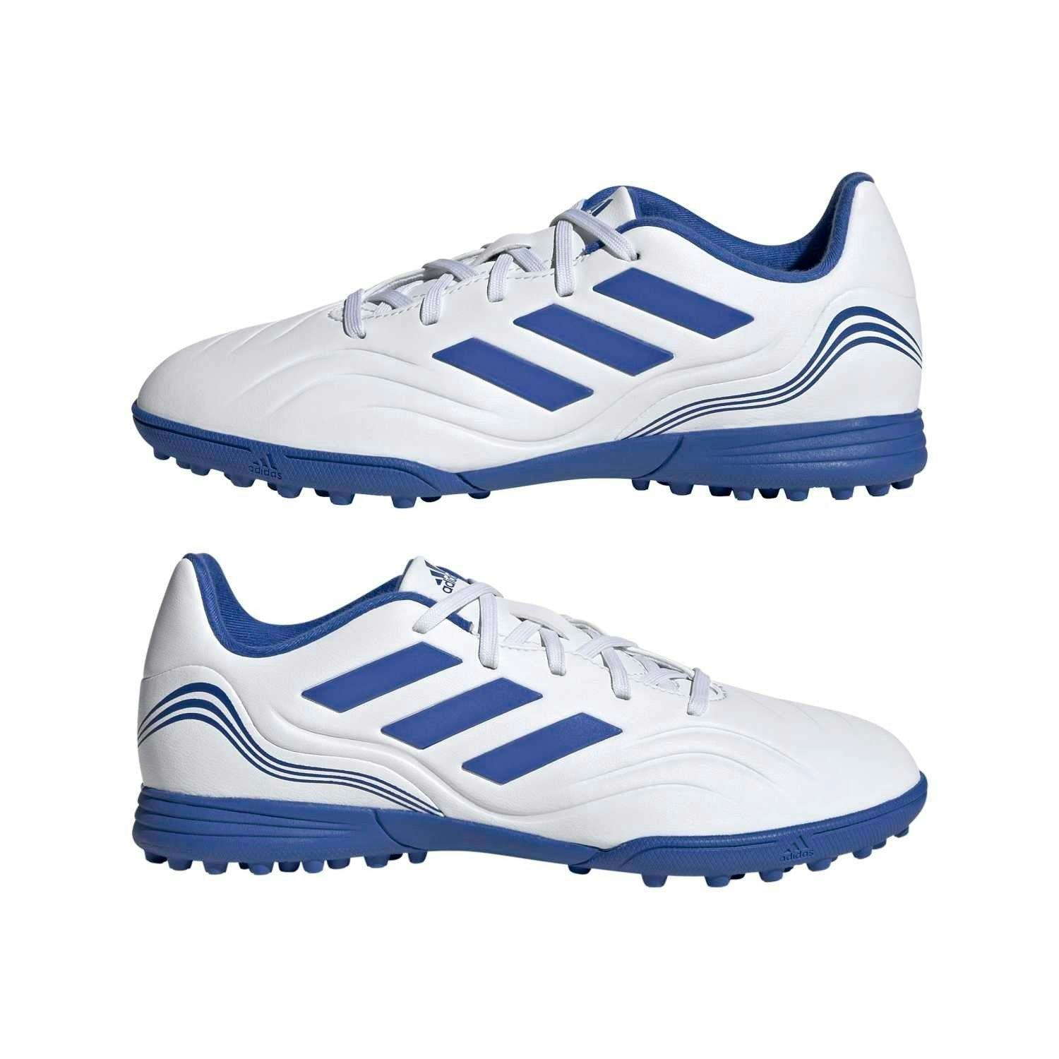 Adidas White/Blue Junior Copa Sense.3 Tf Astro Turf Football Trainers Gw7402 - Uk Kids 10 Eu 28