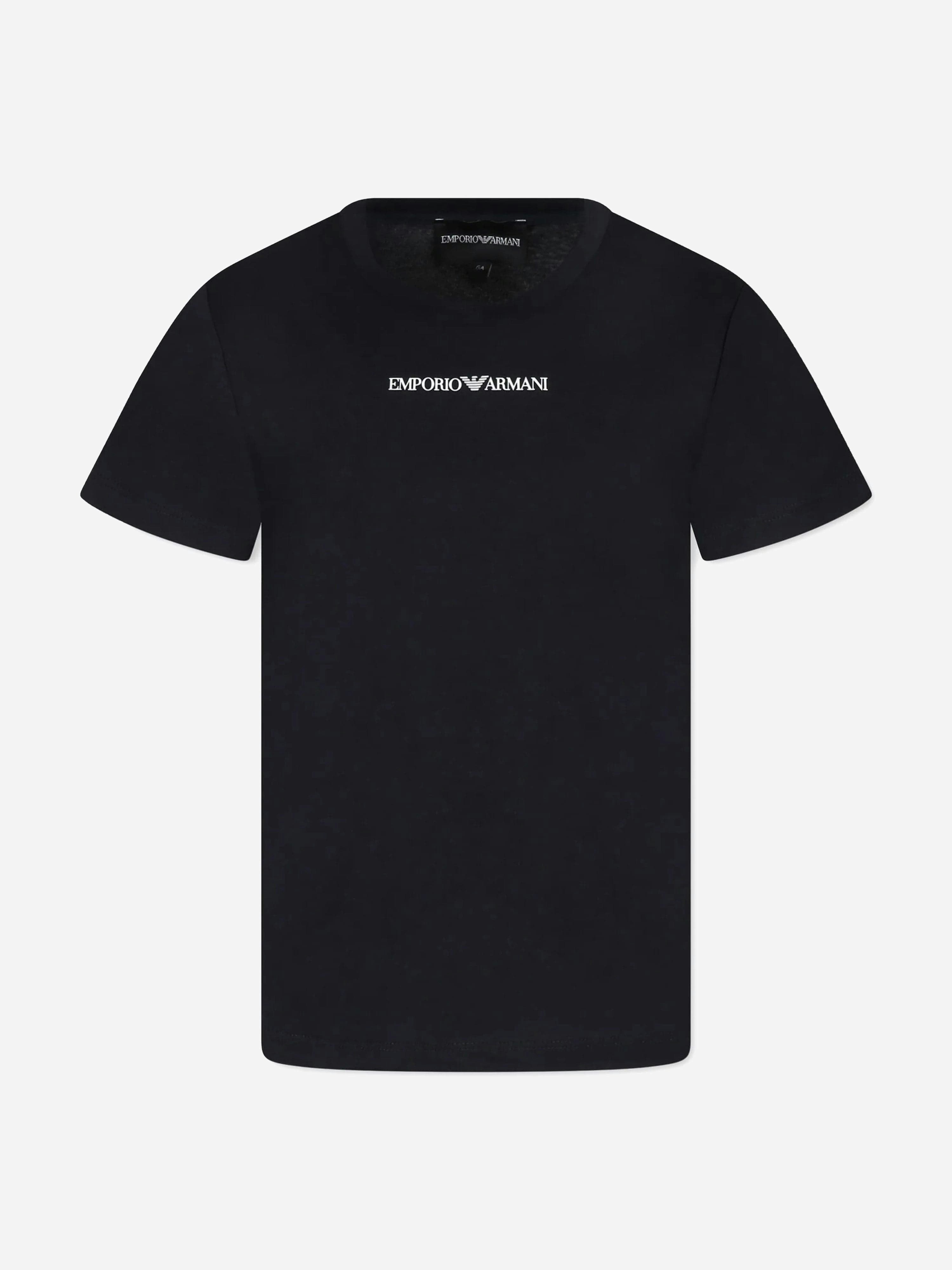 Emporio Armani Boys Blue Logo T-Shirt In Navy - 12 Yrs