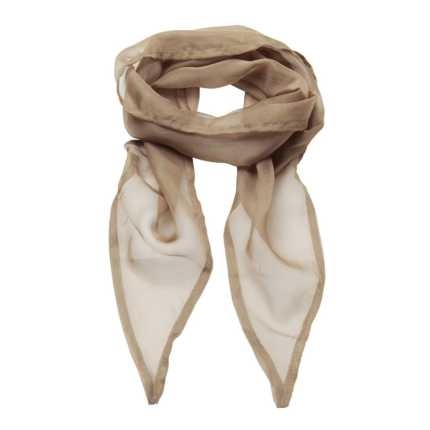 Premier Unisex Adult Colours Chiffon Scarf (Khaki) - One Size - Image 3